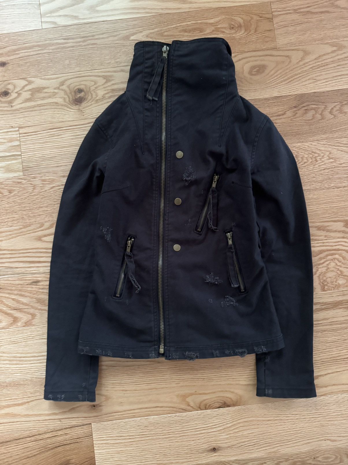 Japanese Brand Japanese label Distressed Punk Denim Jacket Size US S / EU 44-46 / 1 - 2 Thumbnail