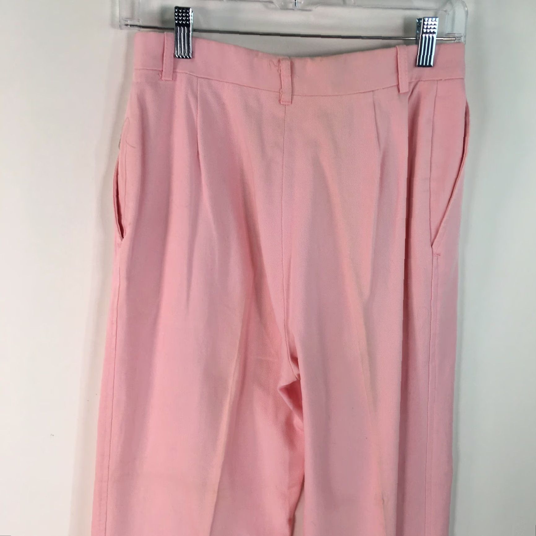 Vintage Harvé Benard Pink Pleated Dress Pants Women’s Size 10 28x30 Pinstripe Casual Regular Fit Size 32" / US 10 / IT 46 - 6 Thumbnail