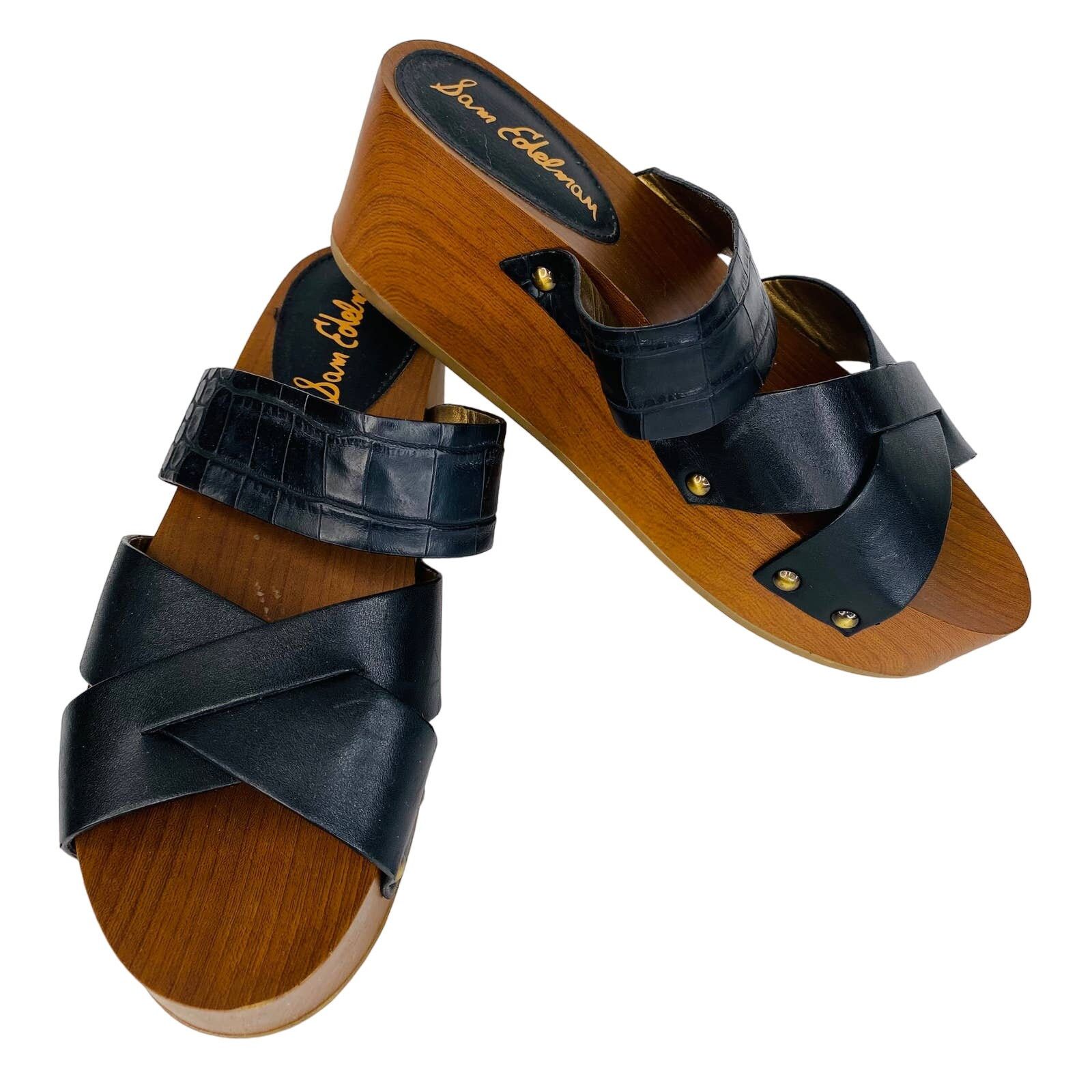 Other Sam Edelman Sandals Bane 7.5M Black Platform Leather Slide Size US 7.5 / IT 37.5 - 1 Thumbnail