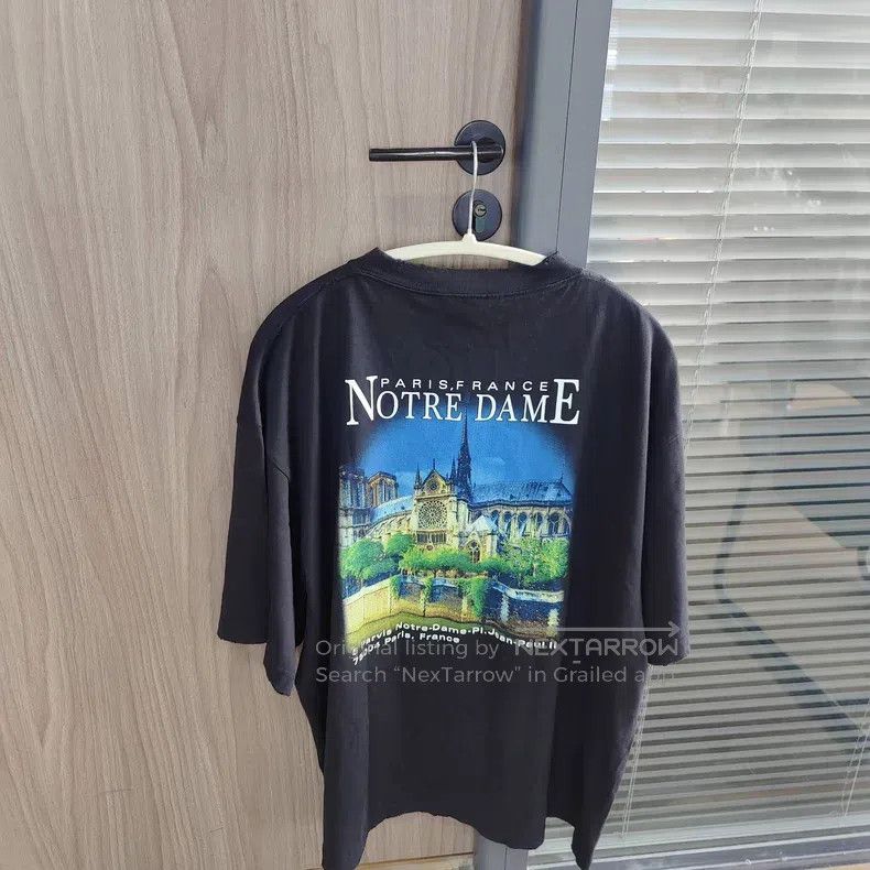 Balenciaga Balenciaga Double-sided church printed black short-sleeved Size US M / EU 48-50 / 2 - 2 Thumbnail