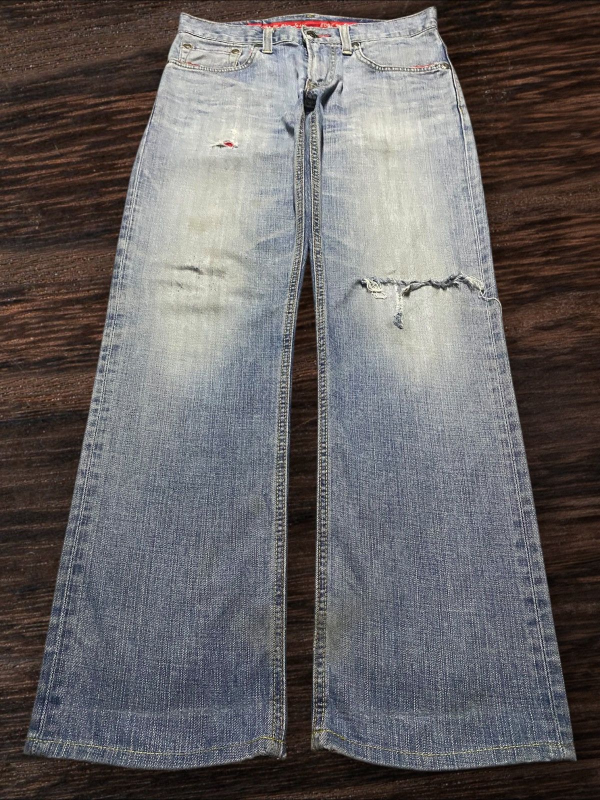 Junya Watanabe Vintage Edwin EG 503 Light Wash Distressed Baggy Jeans Size US 32 / EU 48 - 1 Thumbnail
