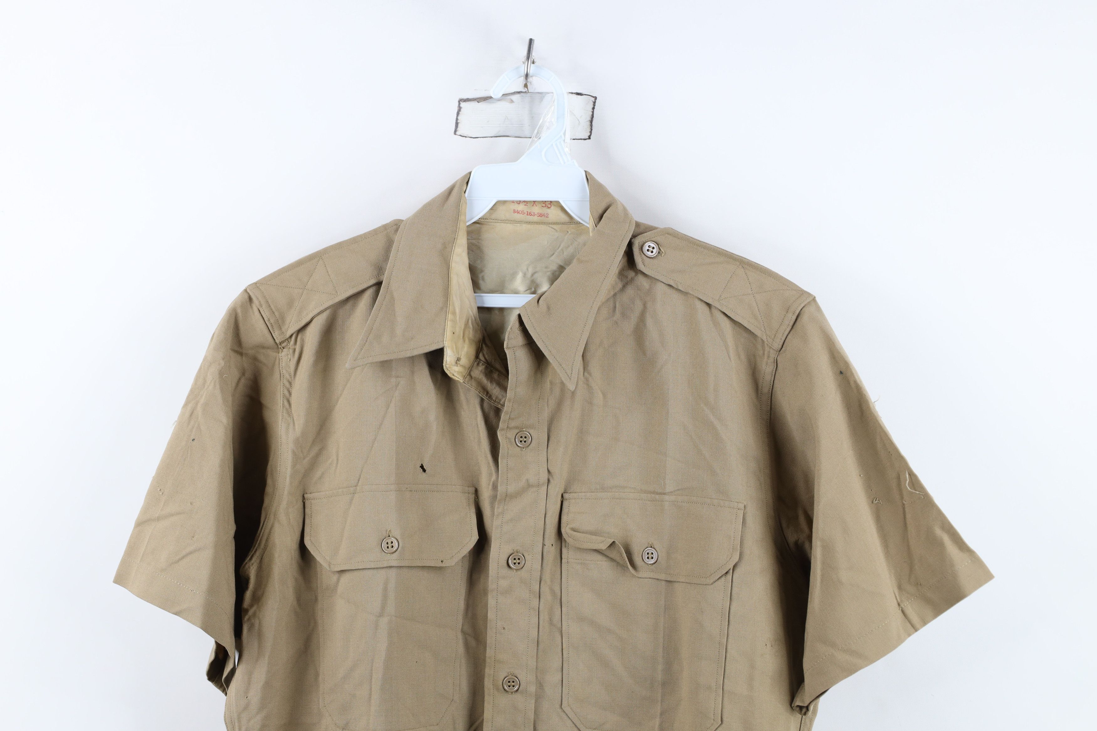 Vintage Vintage 40s World War II Military Field Button Shirt Size US M / EU 48-50 / 2 - 2 Thumbnail