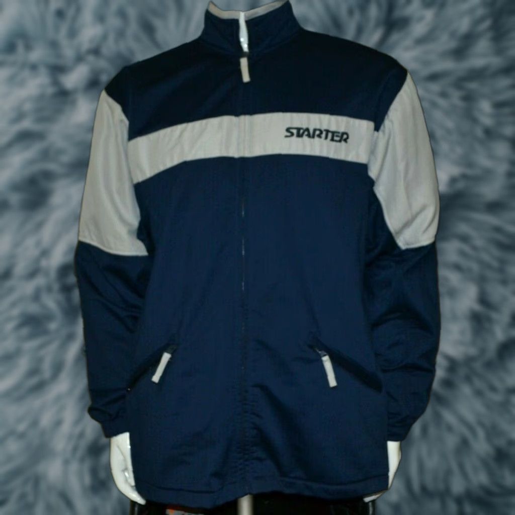 Starter VTG Starter Blue Track Jacket Medium Full Zip Athletic Men M Blue 90s 80s Shirt? Size US M / EU 48-50 / 2 - 1 Thumbnail