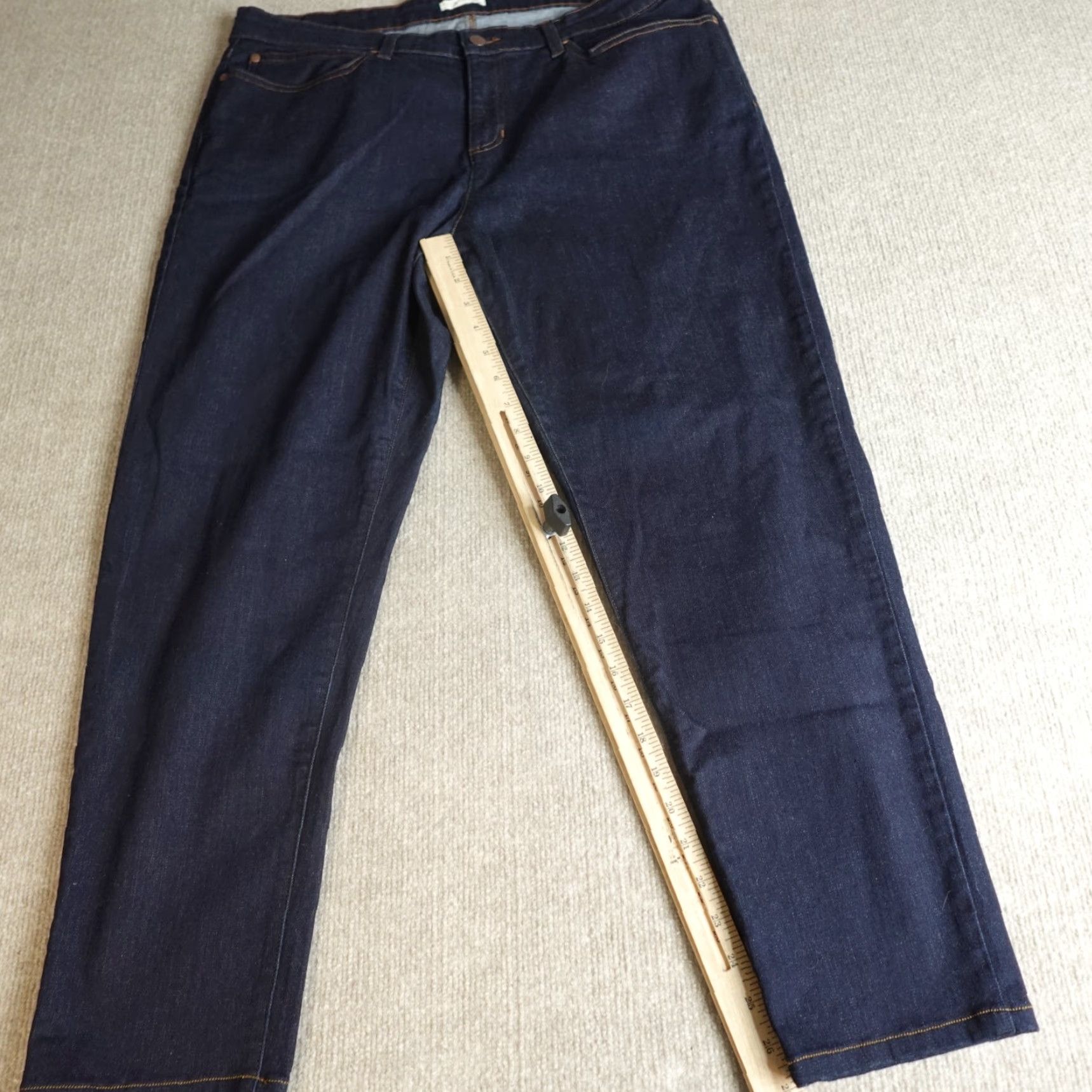 Eileen Fisher Eileen Fisher Womens Jeans 18 Blue Solid Organic Cotton Blend Denim 5-Pocket Straight Stretch Size 40" / US 18 - 2 Thumbnail
