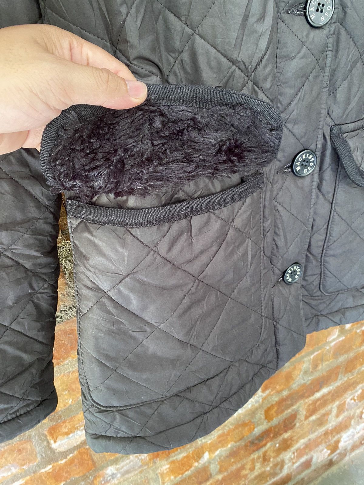 Japanese Brand × Mackintosh Vtg Fur Quilted Diamond Jacket Size S / US 4 / IT 40 - 9 Thumbnail