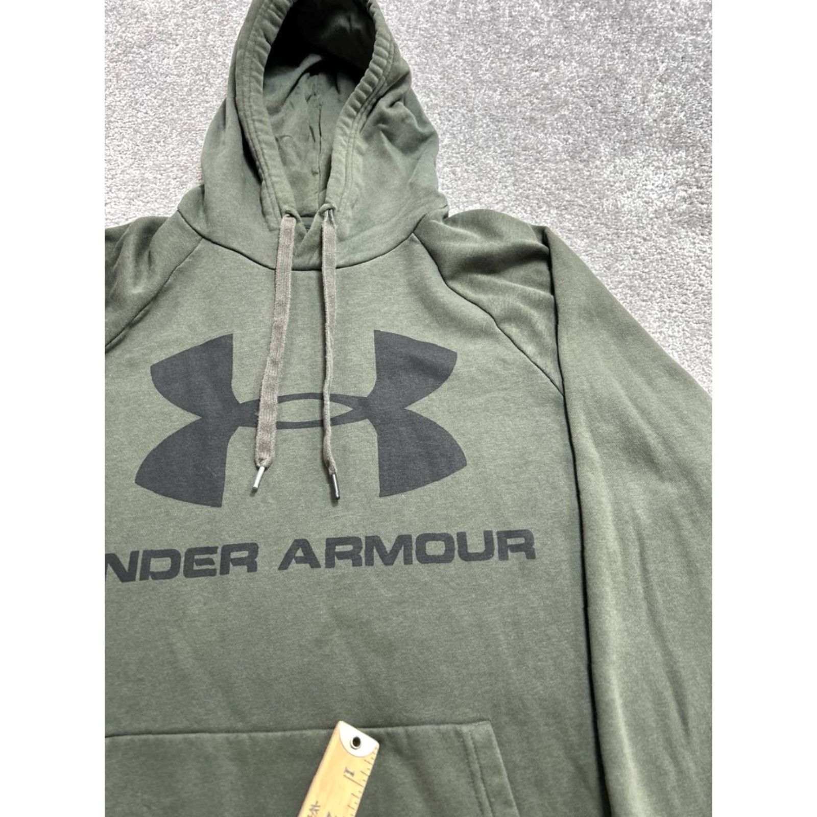 Under Armour Under Armour Rival Hoodie Mens L Green Cotton Fleece Lined Raglan Sleeve Pullover Hooded Size US L / EU 52-54 / 3 - 5 Thumbnail