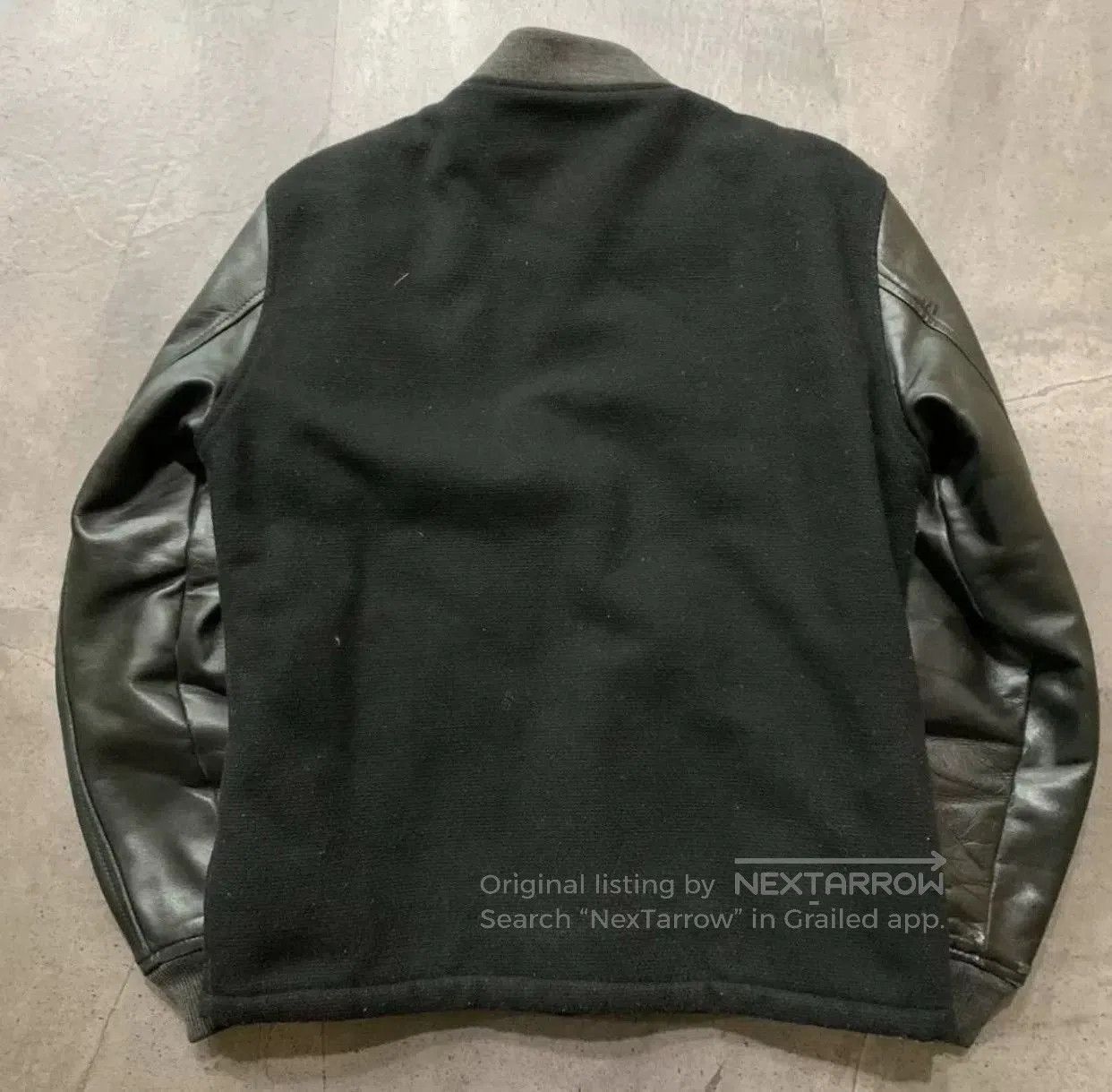 The Flat Head black wool leather baseball jacket. Size US M / EU 48-50 / 2 - 5 Thumbnail