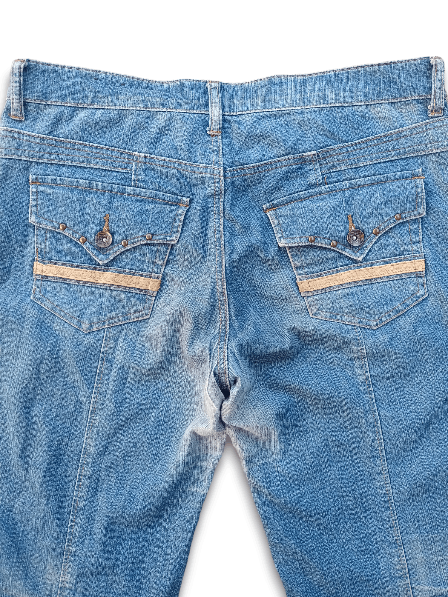 Japanese Brand Vintage Japanese Brand Distressed Flare Denim Bush Pants Size US 33 - 8 Thumbnail