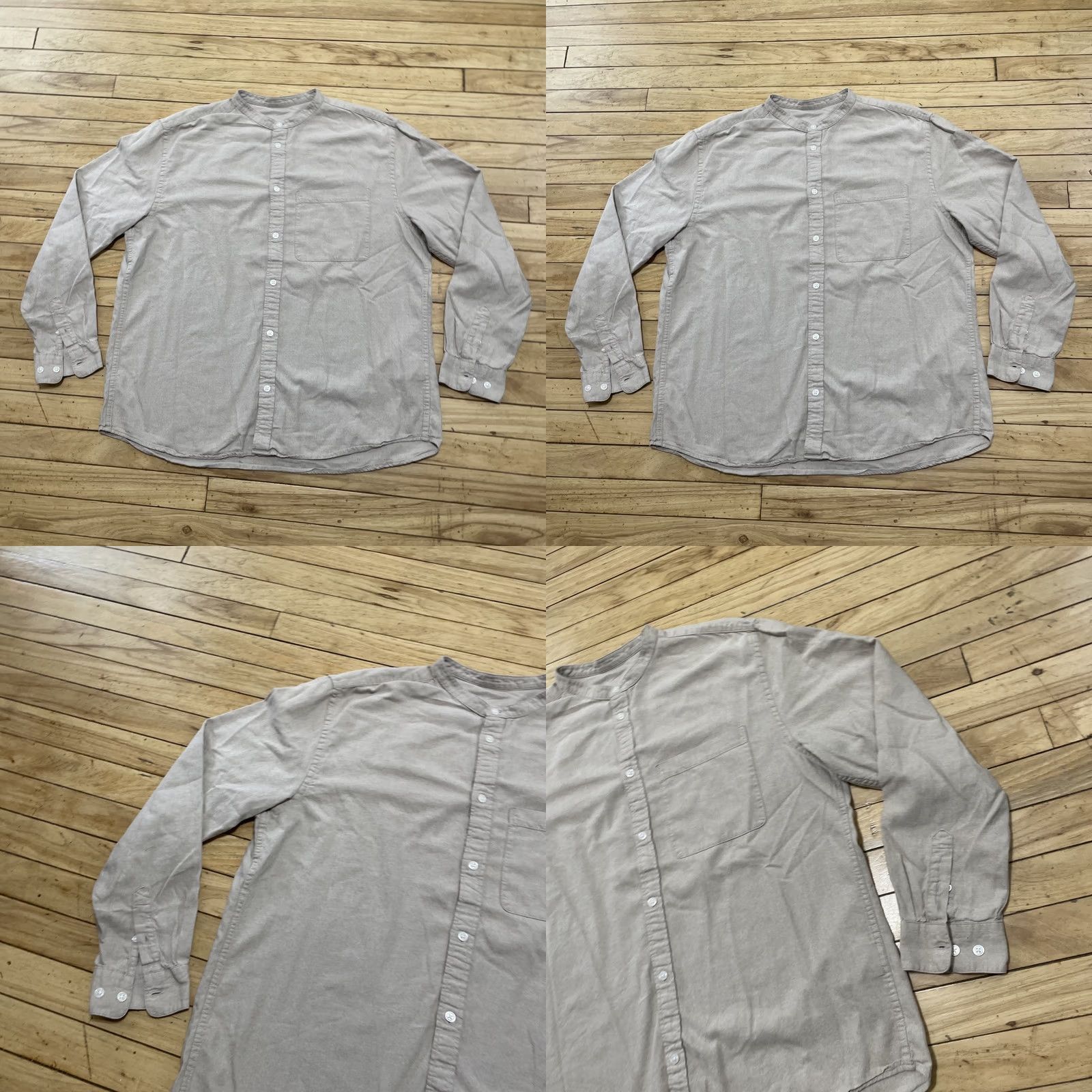 Vintage VINTAGE Button Shirt Men M Mock Neck Western Long Sleeve Beige Tan Layering Old Money Shirt Size US M / EU 48-50 / 2 - 9 Thumbnail
