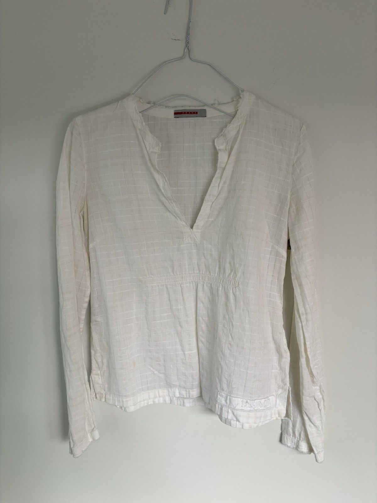 Prada 2000s Prada Sport Shirt Vintage Linen Cotton Sheer Zipper 40 Size S / US 4 / IT 40 - 4 Thumbnail
