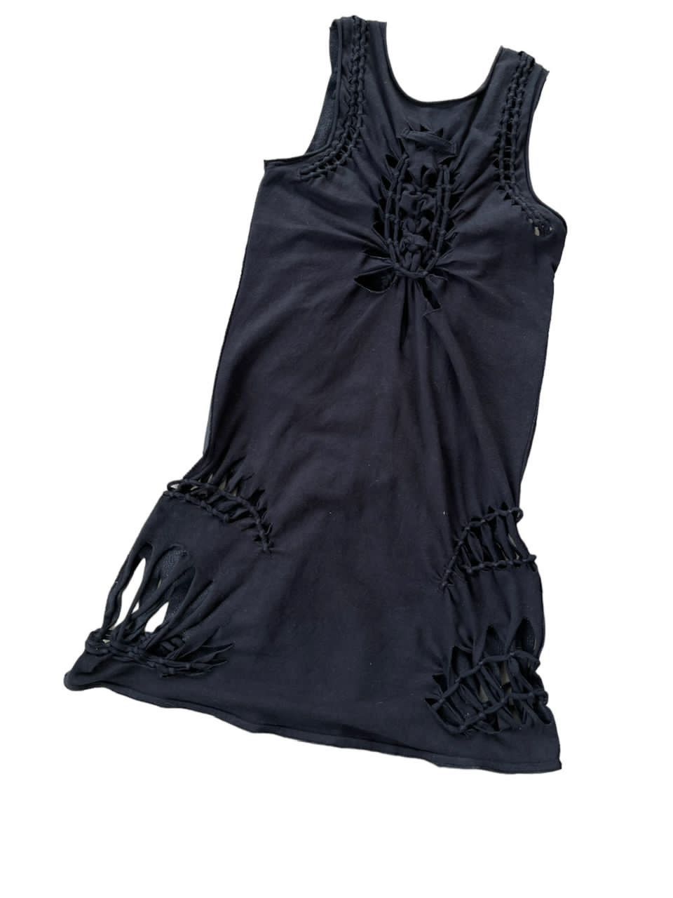 Jean Paul Gaultier Jean Paul Galtier Soleil Leather And Mesh Dress Size ONE SIZE - 4 Thumbnail
