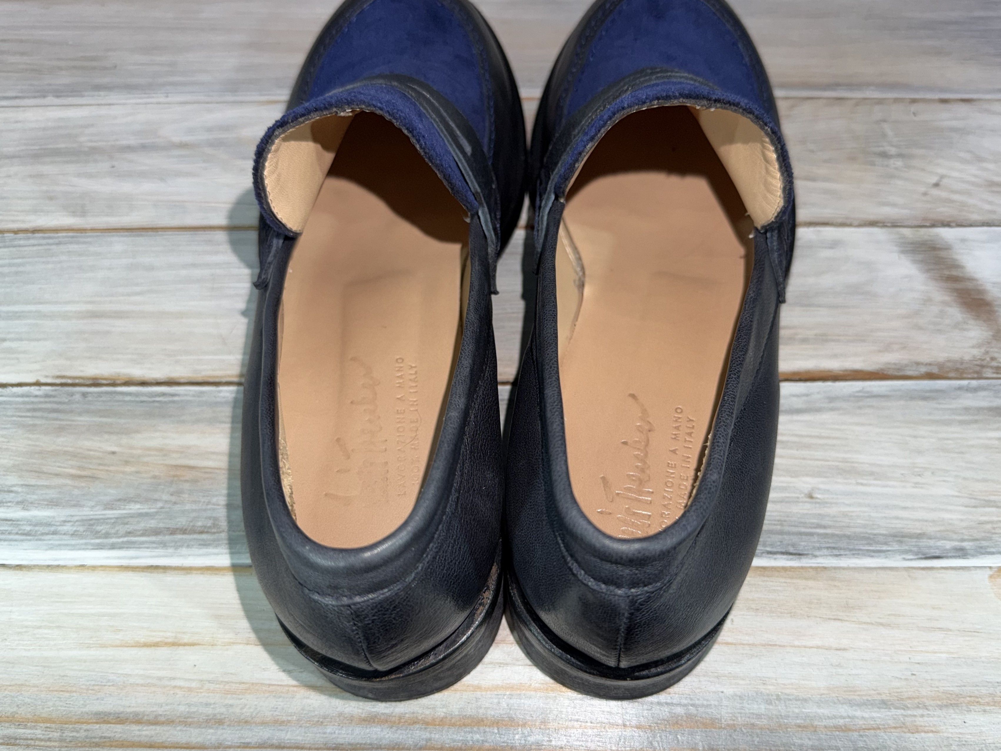 Other LUIS TRENKER Loafers Shoes Navy Made In Italy Luxury Brand Size US 8 / IT 38 - 10 Thumbnail