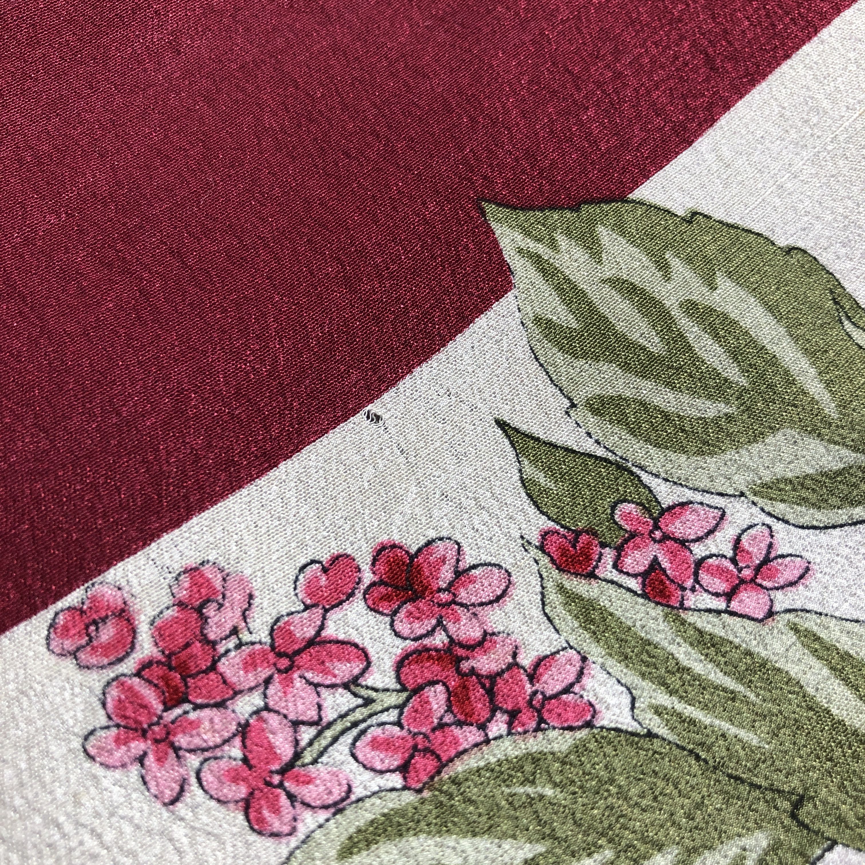 Vintage Luxury Lavish Floral Hand Rolled Silk Scarf M1021 Size ONE SIZE - 6 Thumbnail