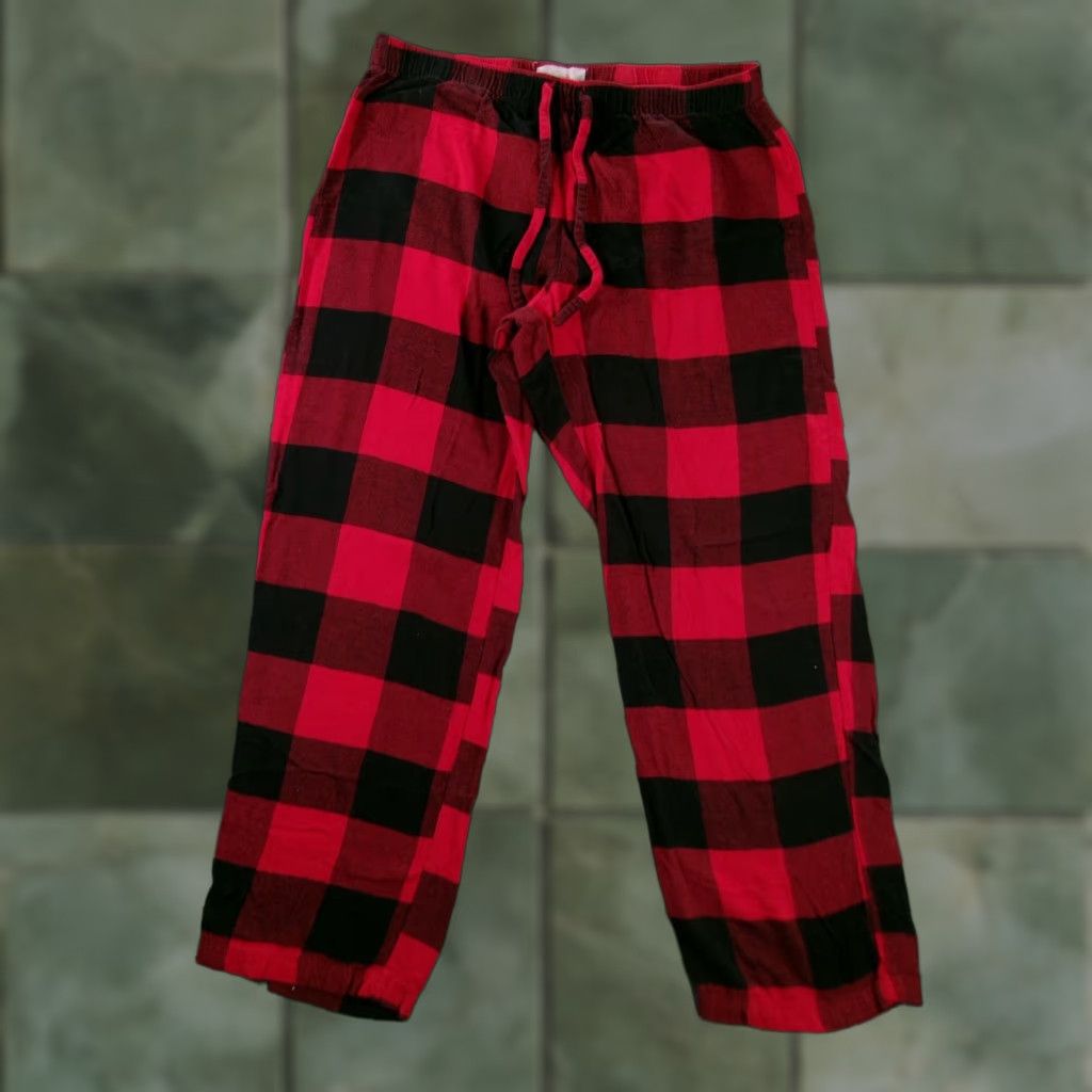 Gap Gap Womens S Buffalo Check Red Black Flannel Lounge Pajama Pants Sleep Pants Elastic Drawstring Pockets Size 28" / US 6 / IT 42 - 1 Thumbnail