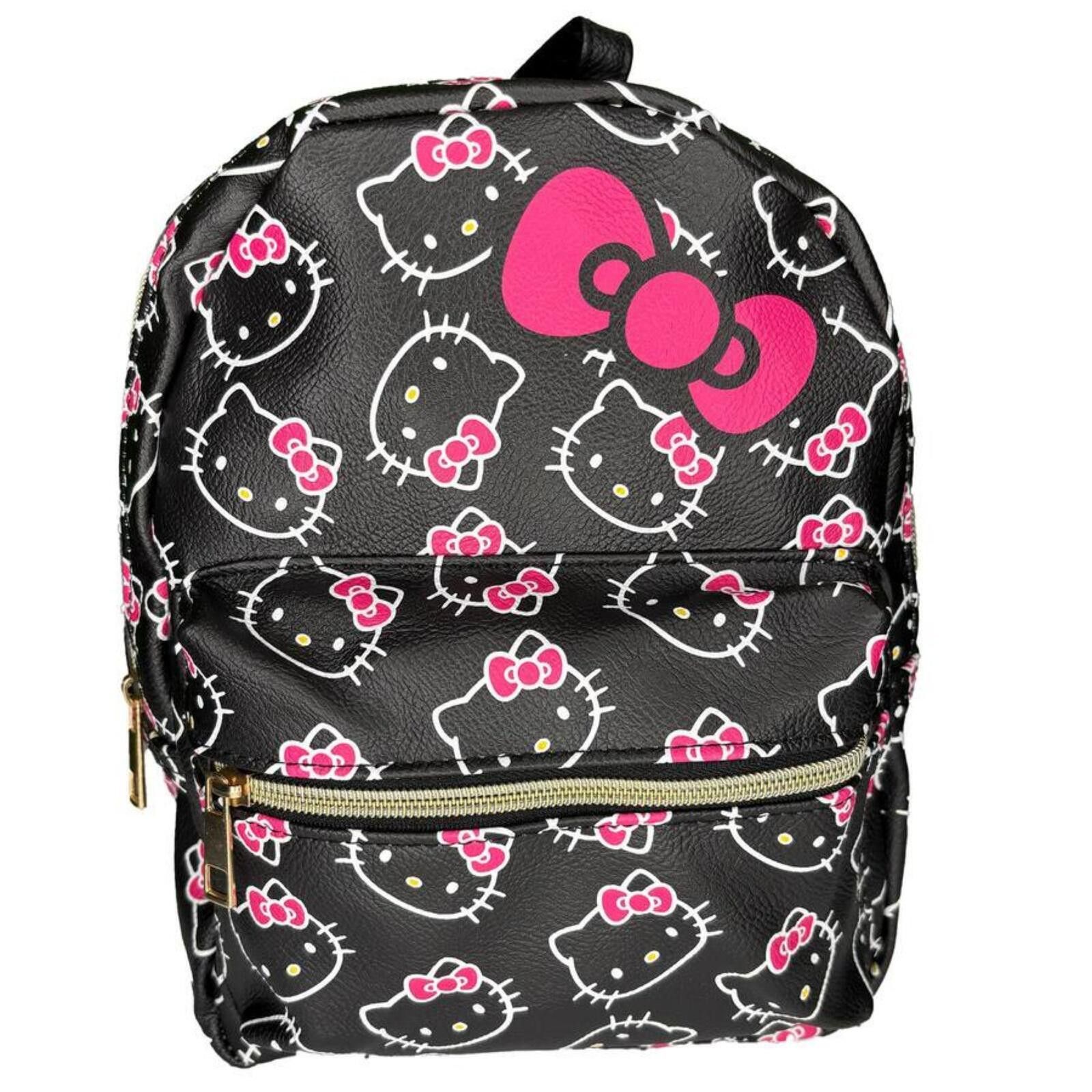 Other Hello Kitty Mini PU Backpack Black Heads with Pink Bow Size ONE SIZE - 1 Preview