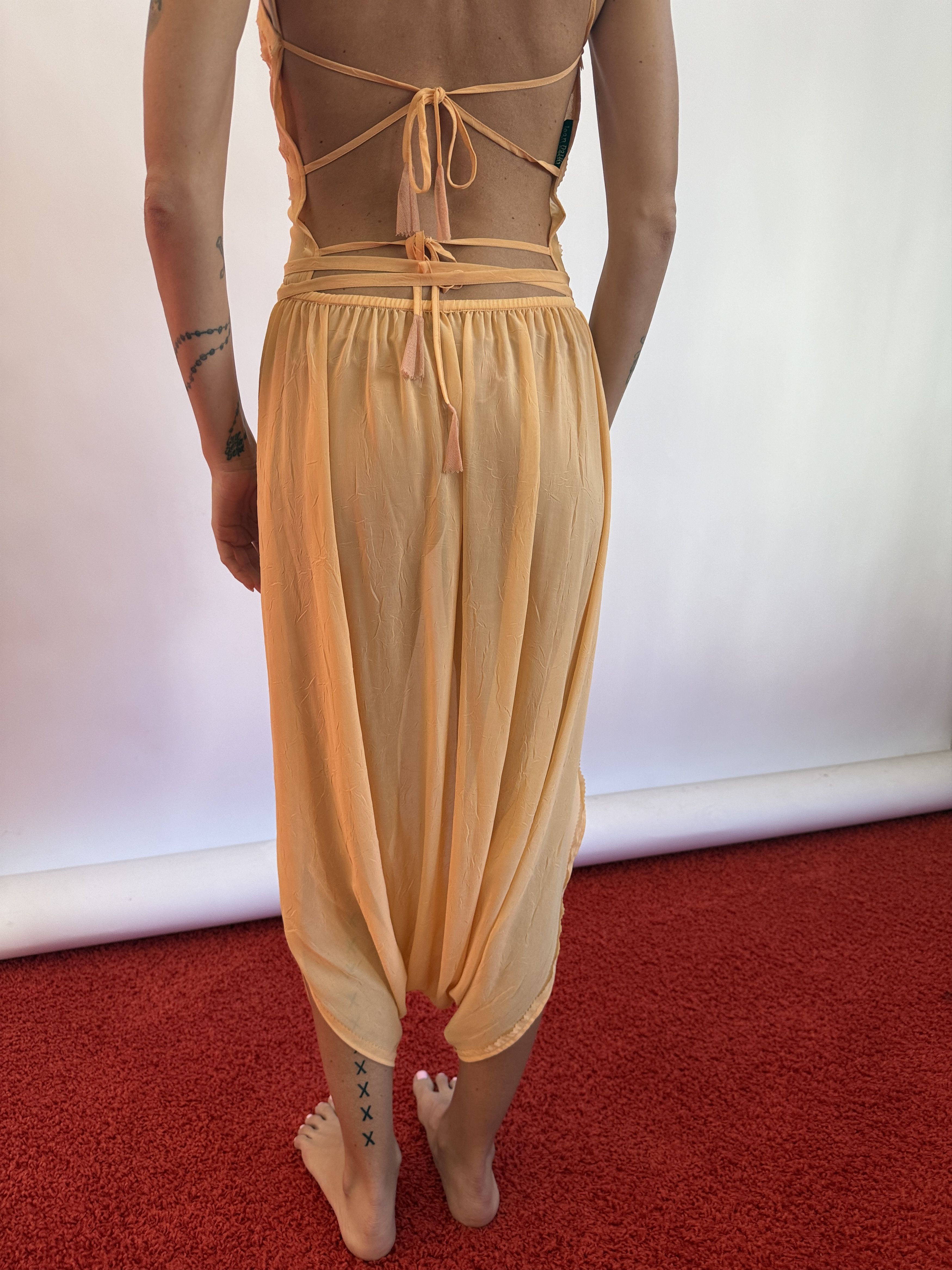 Jean Paul Gaultier vintage New Insane Long Wrap Dress Textured Fabric Size L / US 10 / IT 46 - 3 Thumbnail
