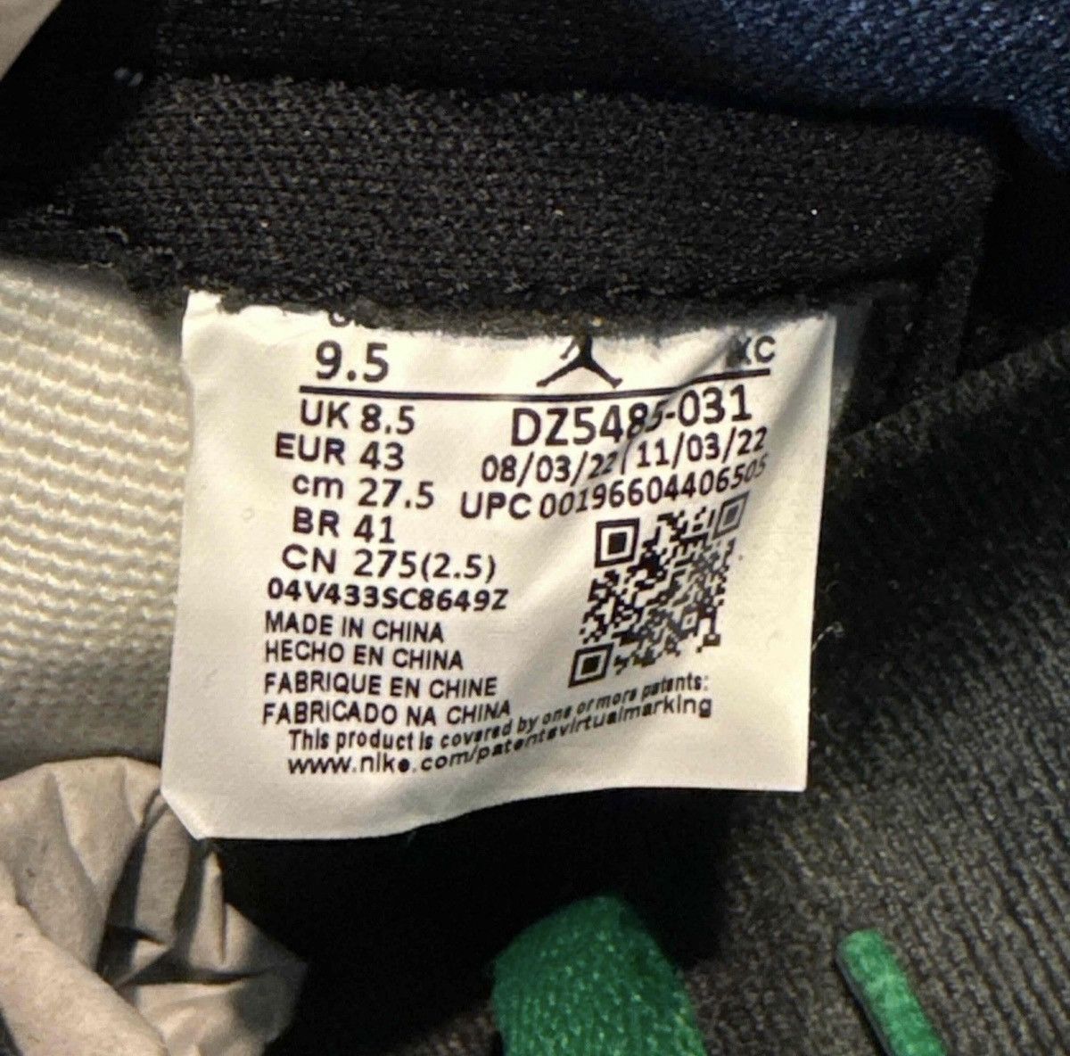 Jordan Brand Jordan Air Jordan 1 Retro High OG Lucky Green Size US 9.5 / EU 42-43 - 6 Thumbnail