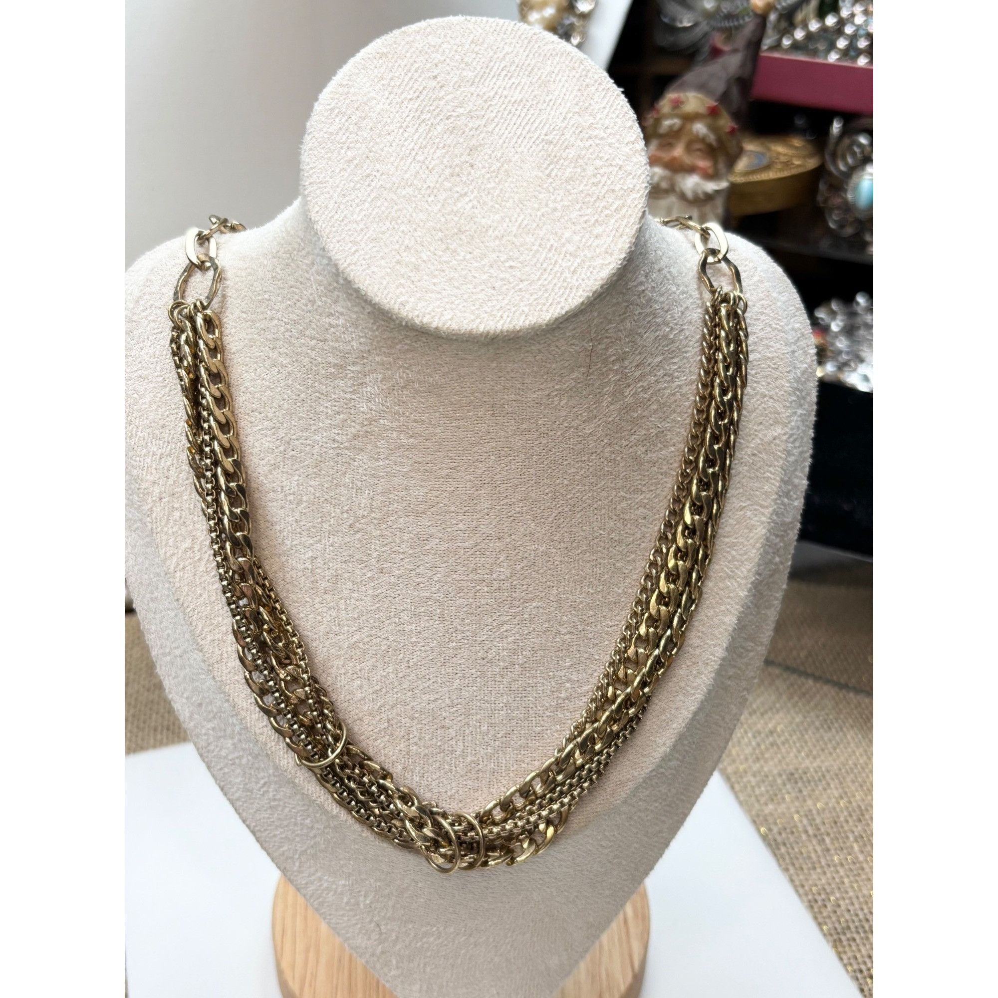 Other Multi-Layer Gold-Tone Chain Link Necklace With Adjustable Cl Size ONE SIZE - 2 Thumbnail