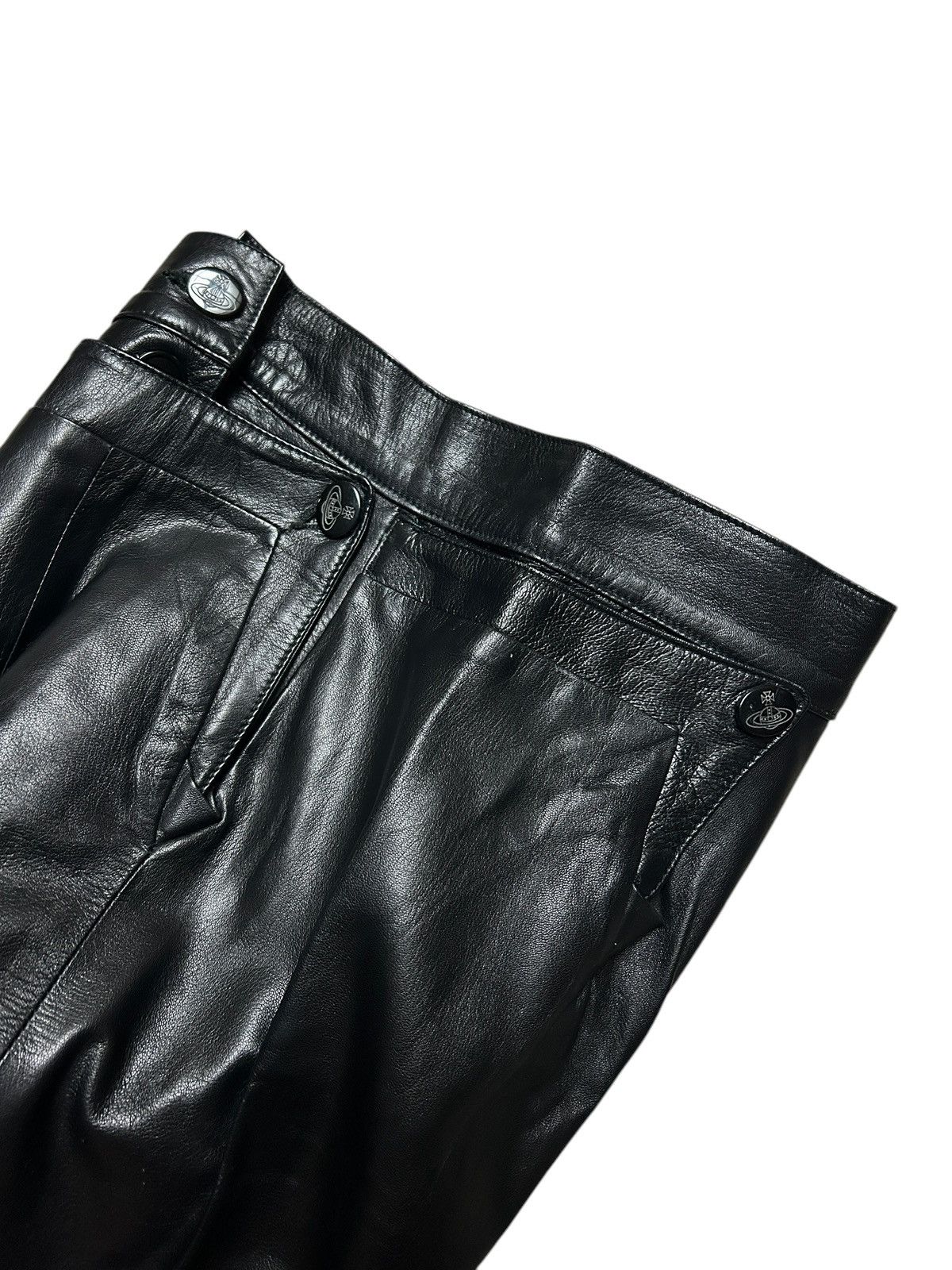 Vivienne Westwood 90s Sailor Leather Trousers Size 28" / US 6 / IT 42 - 14 Thumbnail