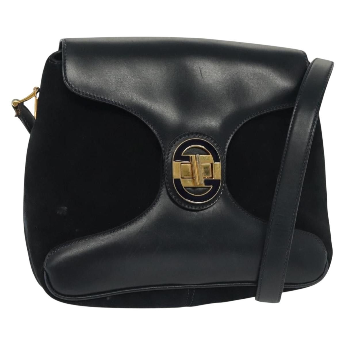 Gucci GUCCI Shoulder Bag Suede Navy Gold Size ONE SIZE - 1 Thumbnail