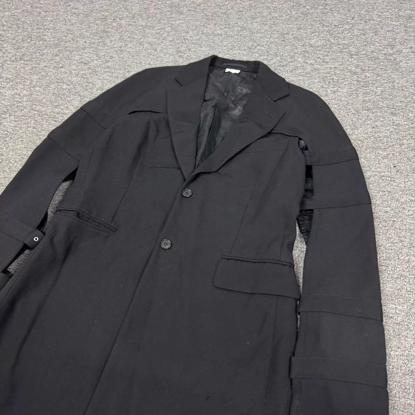 Comme des Garcons CDG Black Deconstructed Mid-Length Tailored Coat Size US M / EU 48-50 / 2 - 4 Thumbnail