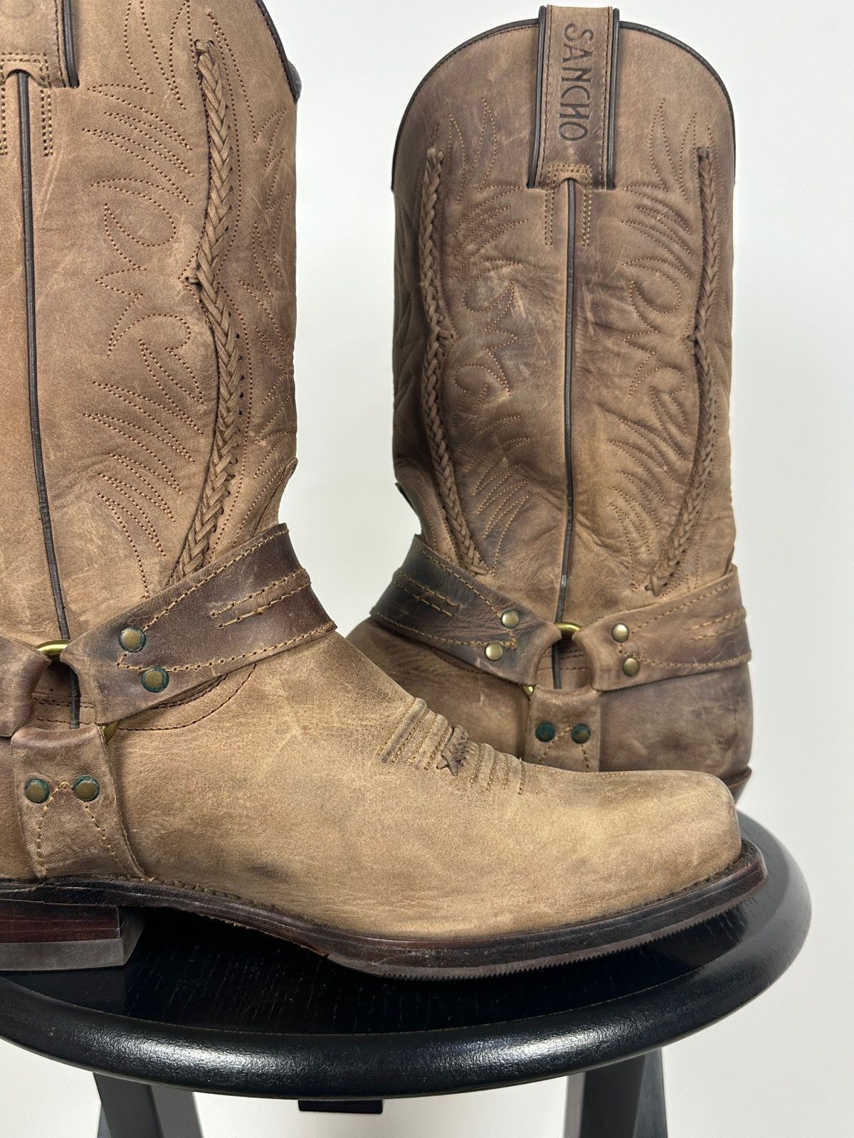 Sancho Boots Sancho Abarca 5122 Leather Cowboy Western Motorcycle Boots Size US 8 / EU 41 - 18 Thumbnail