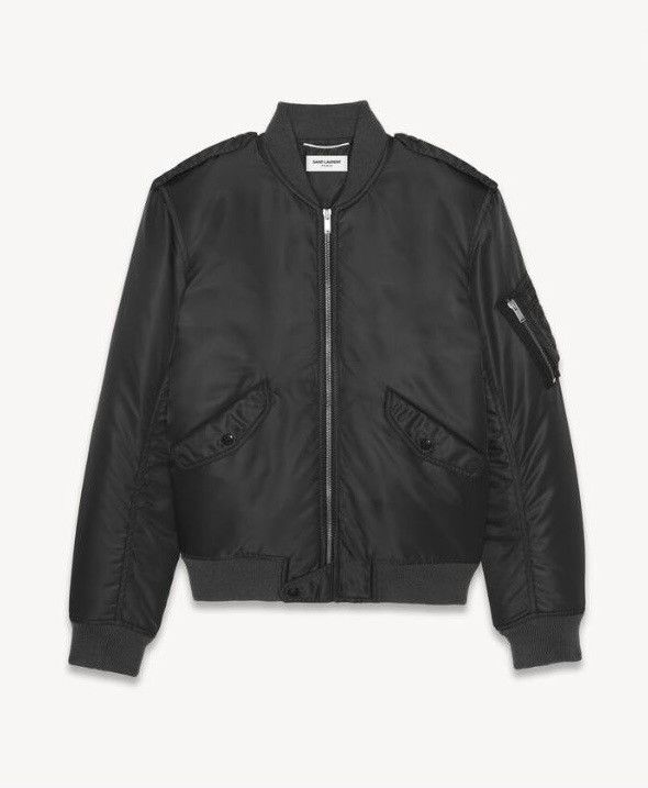 Saint Laurent Paris bomber jacket in nylon Size US S / EU 44-46 / 1 - 1 Preview