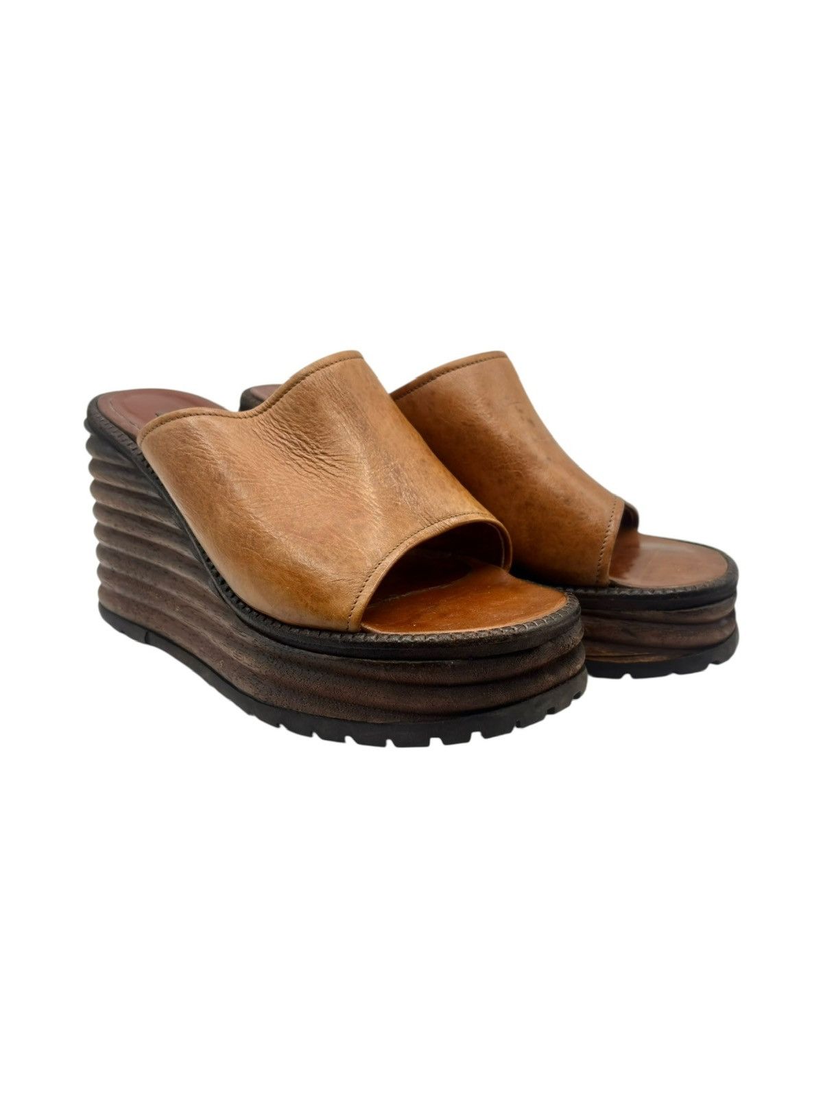 Cowboy Equipment Vintage El Dantes brown block platform sandals Size 36 Size US 6 / IT 36 - 1 Thumbnail