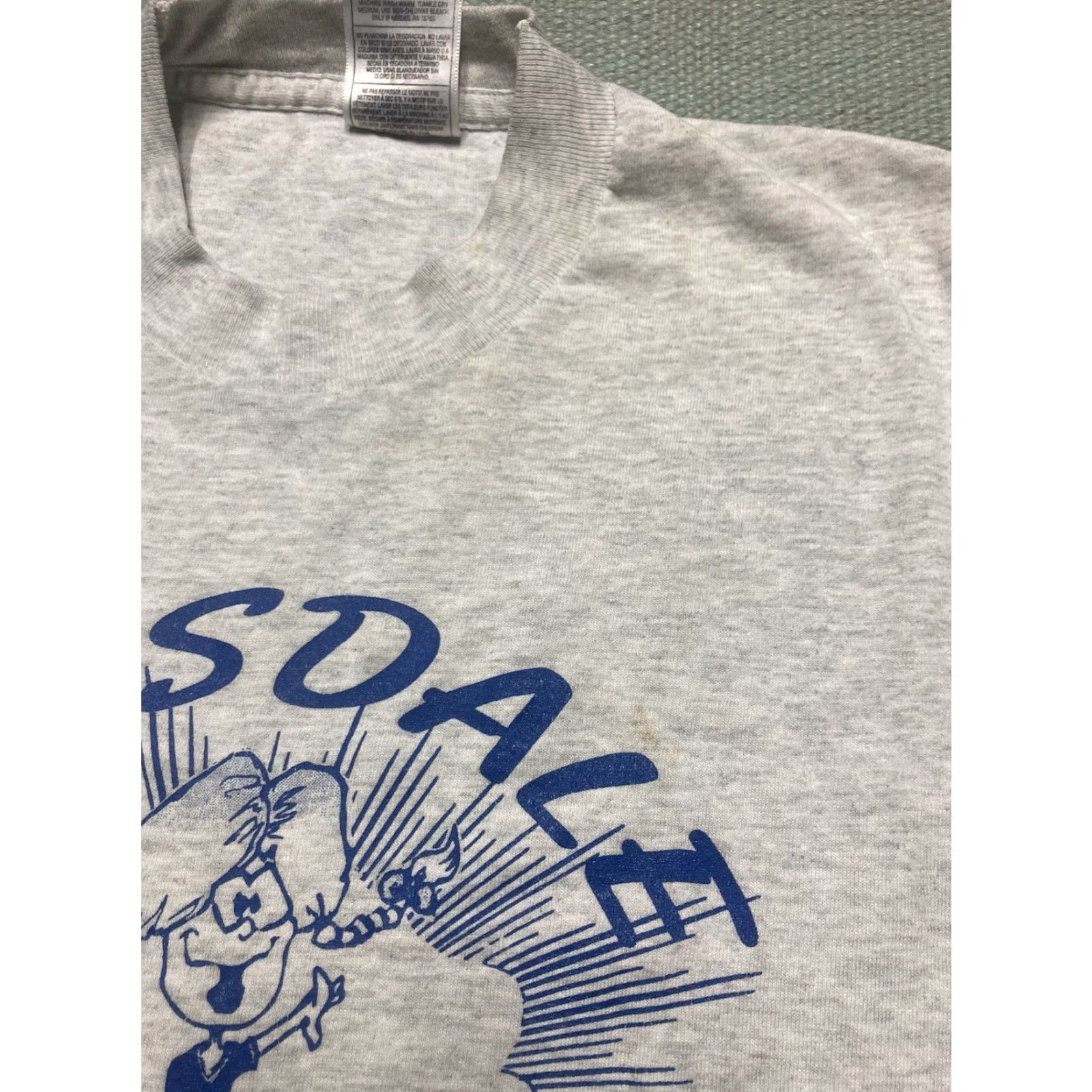Vintage VINTAGE 90s graphic T-Shirt Hillsdale gymnastics Michigan single stitch Small Mens Gray Size US S / EU 44-46 / 1 - 5 Thumbnail