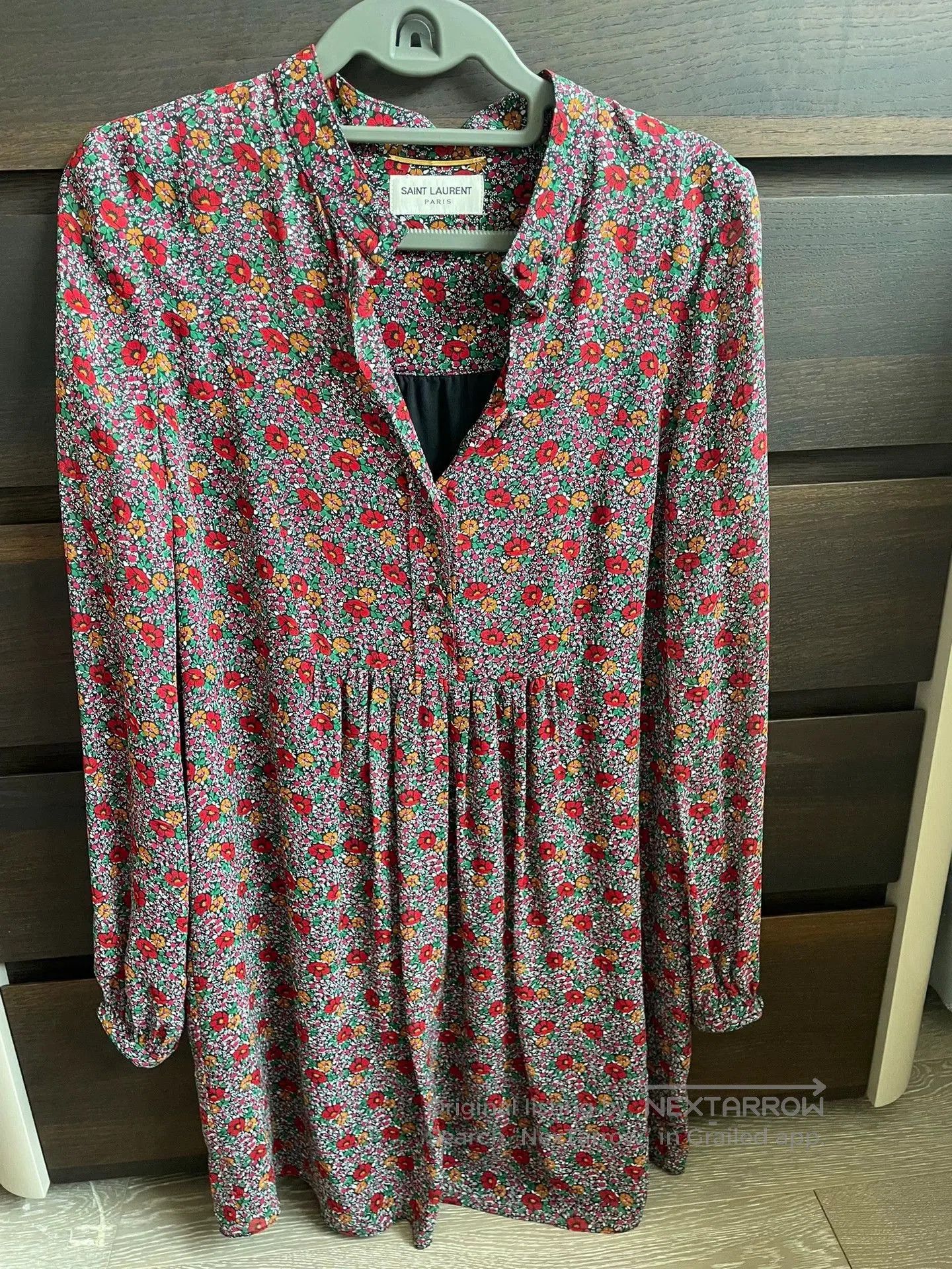 Saint Laurent Paris SAINT LAURENT Floral Silk Dress. Size XS / US 0-2 / IT 36-38 - 1 Thumbnail