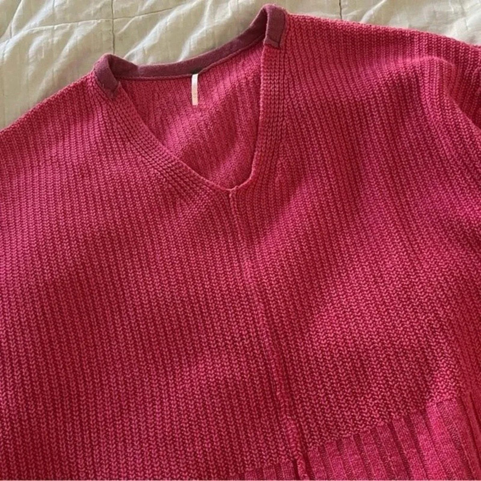 Free People Free People cable knit sweater. Oversized size XS petite Size XS / US 0-2 / IT 36-38 - 1 Thumbnail
