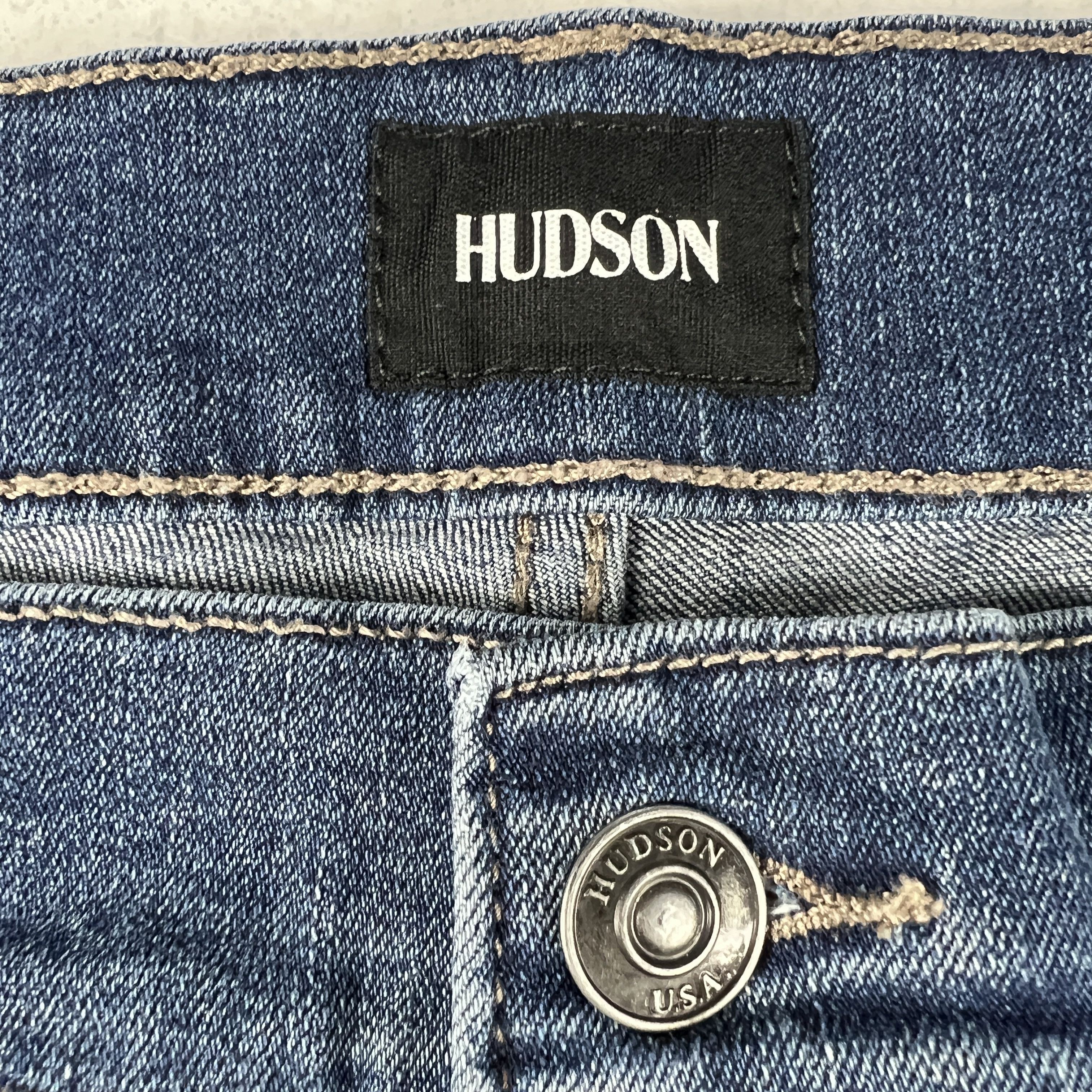 Hudson Hudson Jeans Blake Slim Straight Blue Stretch Denim Size US 35 - 8 Thumbnail