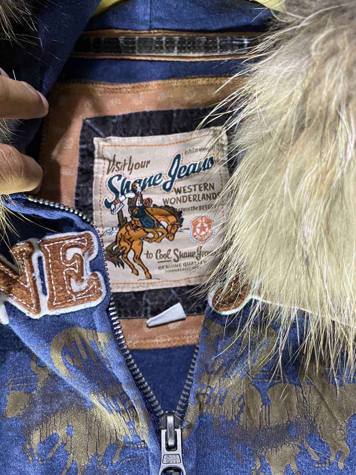If Six Was Nine × Japanese Brand × Le Grande Bleu (L.G.B.) Japanese shane jeans faux fur hoodie Size US S / EU 44-46 / 1 - 8 Thumbnail