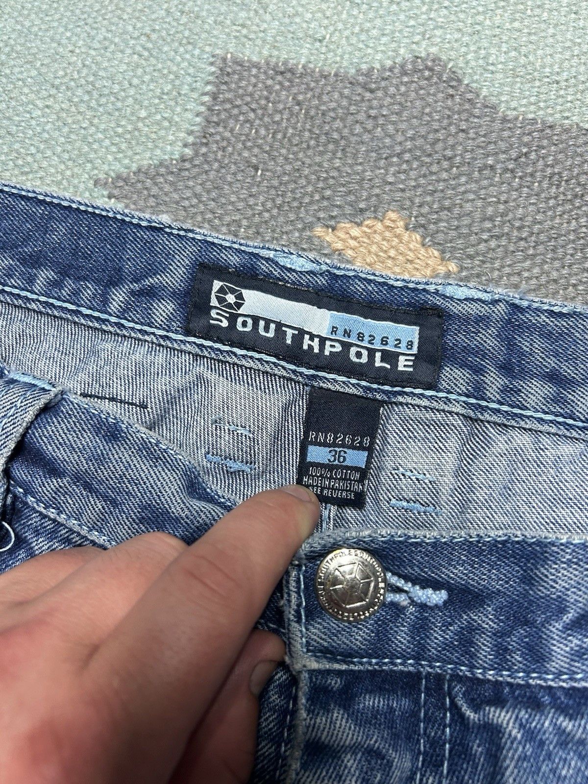 Vintage Vtg y2k baggy jeans southpole distressed grunge wide 34x32 Size US 34 / EU 50 - 10 Thumbnail
