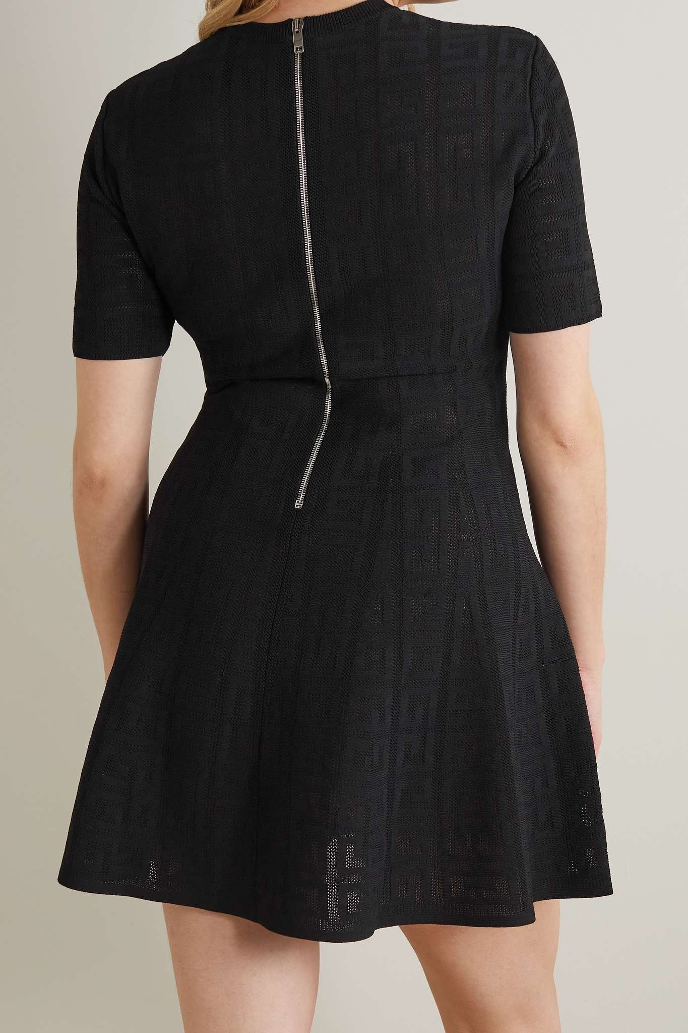 Givenchy o1srvl11e0725 Jacquard-Knit Mini Dress in Black Size S / US 4 / IT 40 - 3 Thumbnail