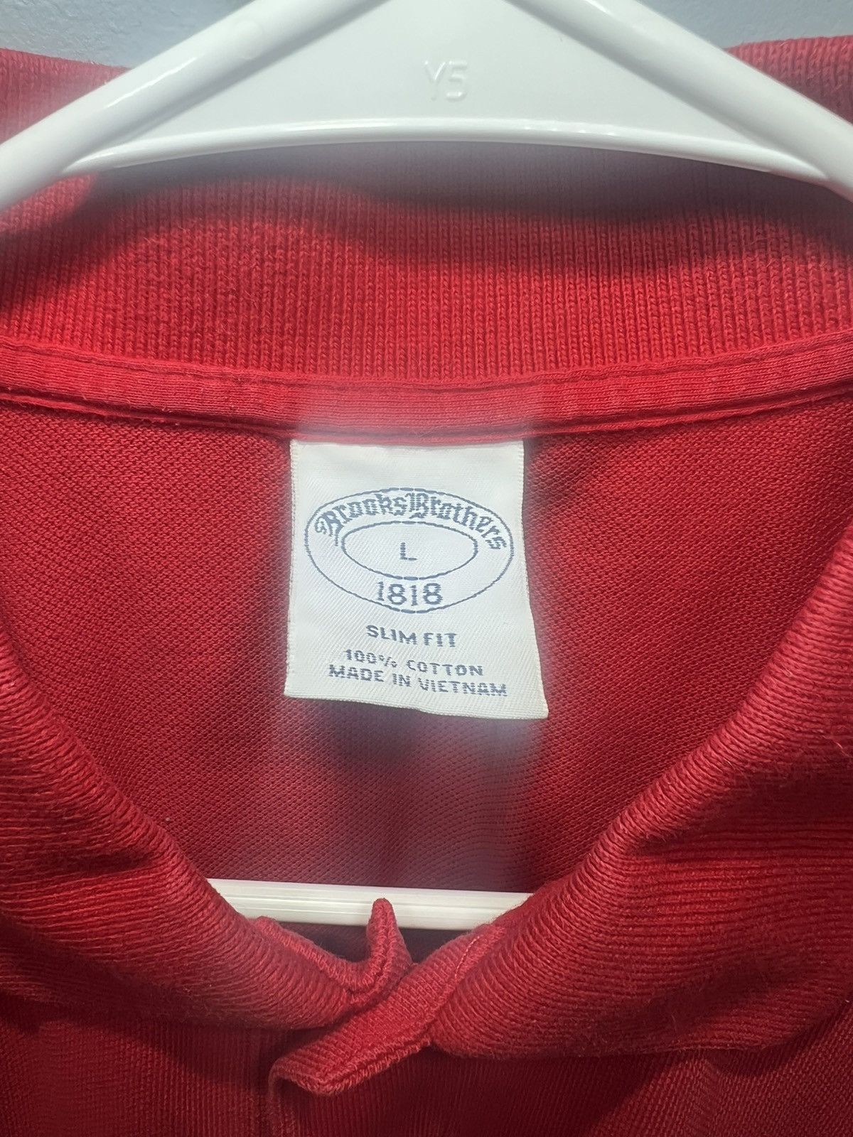 Brooks Brothers Brooks Brothers Polo Shirt Large Red Slim Fit S/S Gold Logo Size US L / EU 52-54 / 3 - 3 Thumbnail