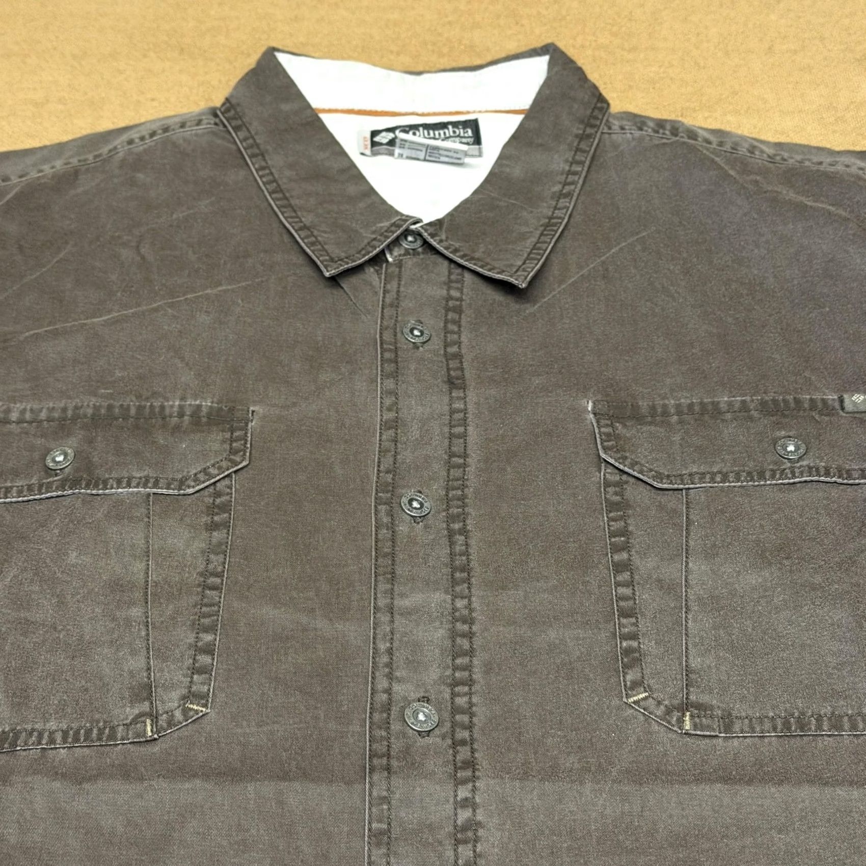 Vintage Columbia Mens 3XL Brown Twill Long Sleeve Button Up Shirt Chest Pockets AX7098 Size US XXL / EU 58 / 5 - 4 Thumbnail