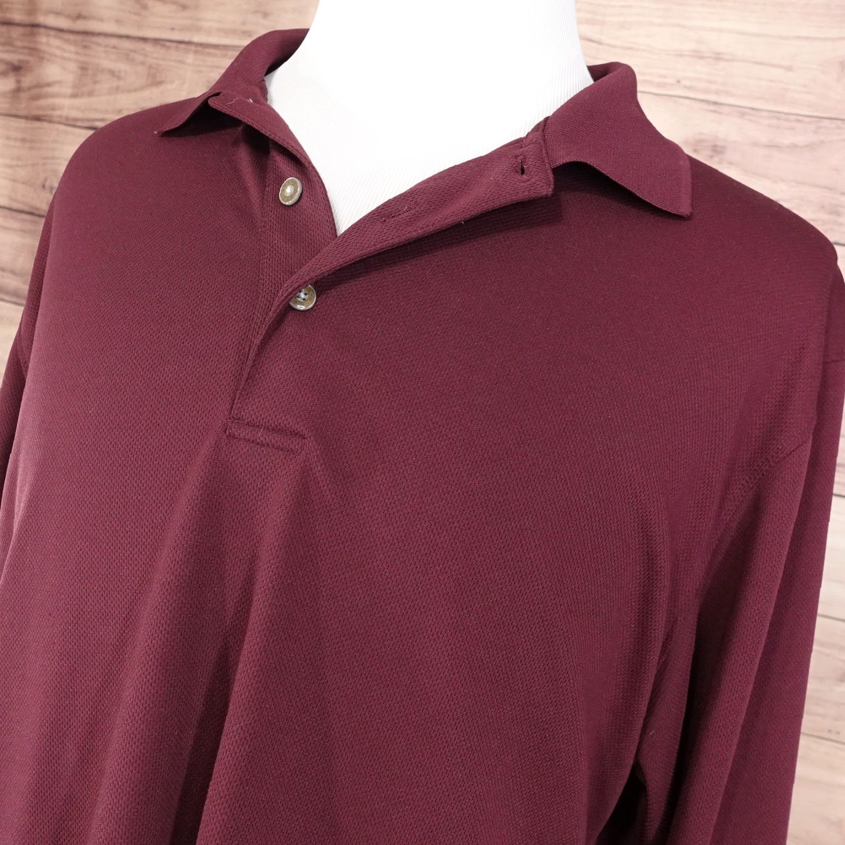 Vintage GRAND SLAM PERFORMANCE GOLF POLO LONG SLEEVE BURGUNDY MENS SZ XL Size US XL / EU 56 / 4 - 2 Thumbnail