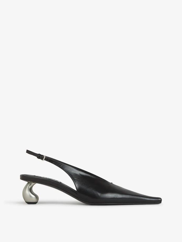 o1w1db10825 Slingback Heels in Black