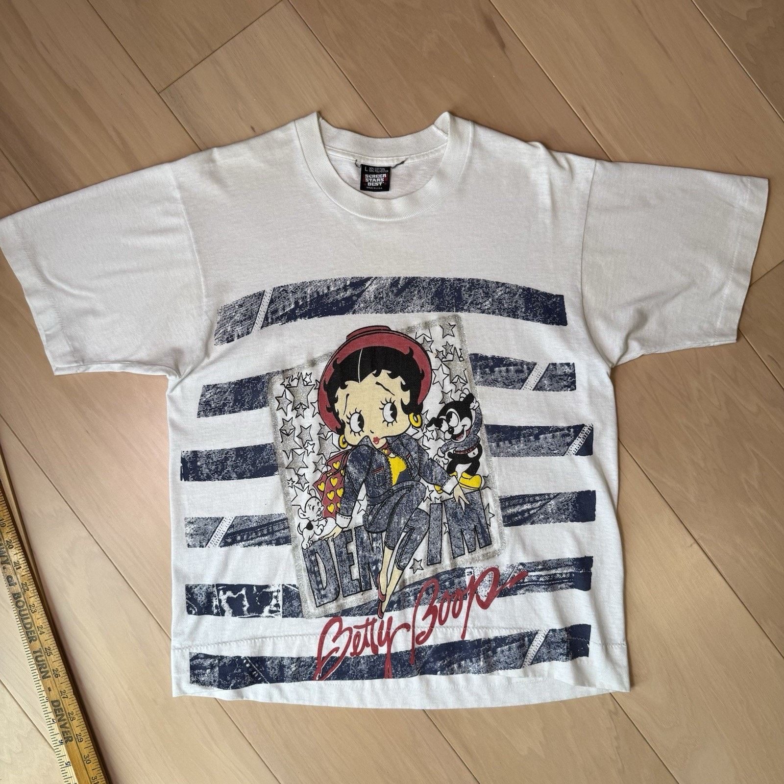 Vintage Vintage Betty Boop Shirt L White 90s Screen Stars Cartoon Size US L / EU 52-54 / 3 - 3 Thumbnail