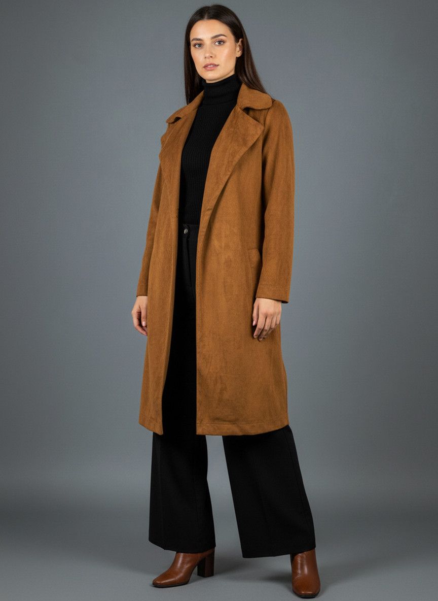 Missguided Missguided women's suede belted brown trench coat Size XS / US 0-2 / IT 36-38 - 1 Thumbnail