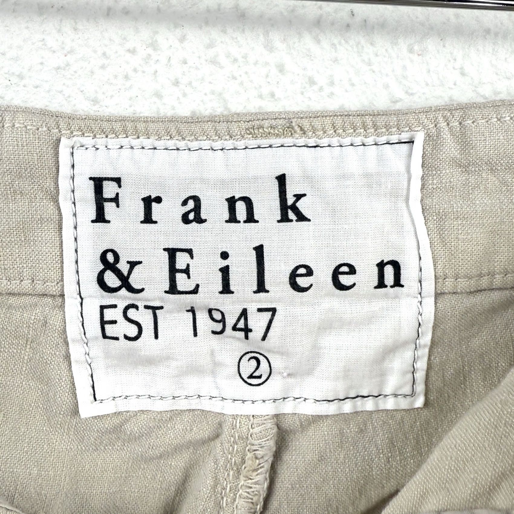 Frank & Eileen VINTAGE Frank & Eileen Kinsale Pants Womens 2 Beige Cotton Flax Cropped Raw Hem Pocket Size 26" / US 2 / IT 38 - 4 Thumbnail