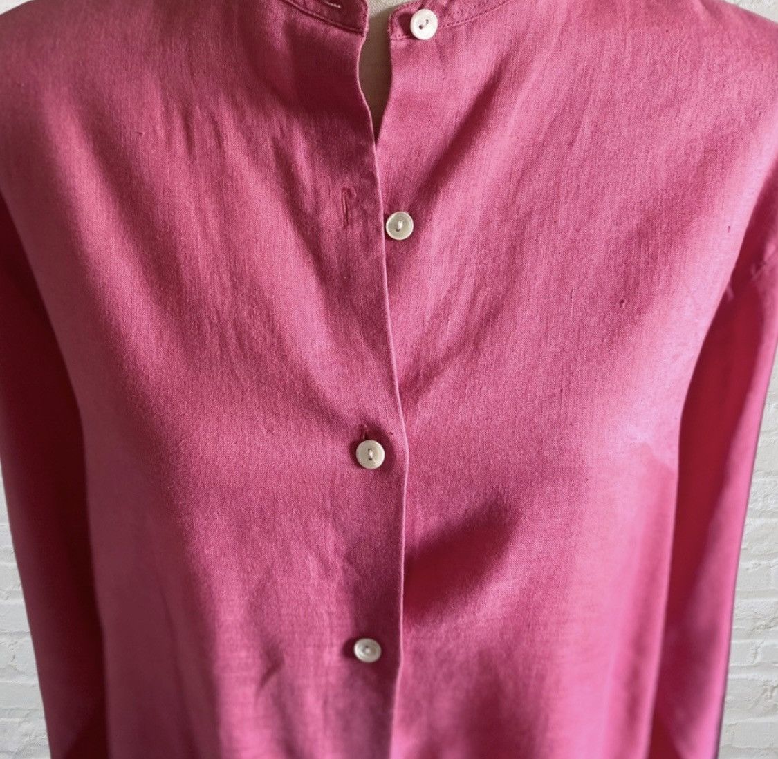 J.Crew HOT PINK J CREW LINEN BUTTON UP SHIRT BLOUSE TOP Size M / US 6-8 / IT 42-44 - 11 Thumbnail