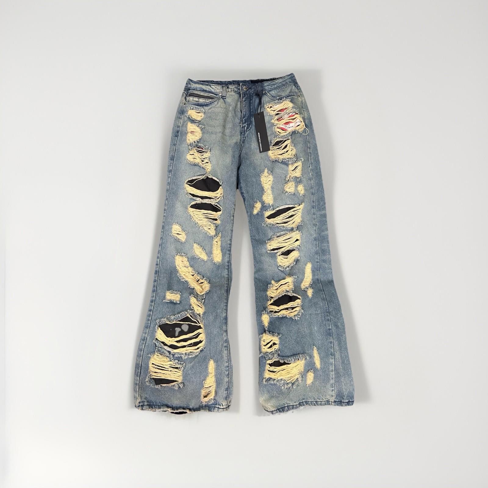 Designer Rockstar Original Tamyra Blue Baggy Jeans M Distressed NWT Size US 32 / EU 48 - 1 Thumbnail
