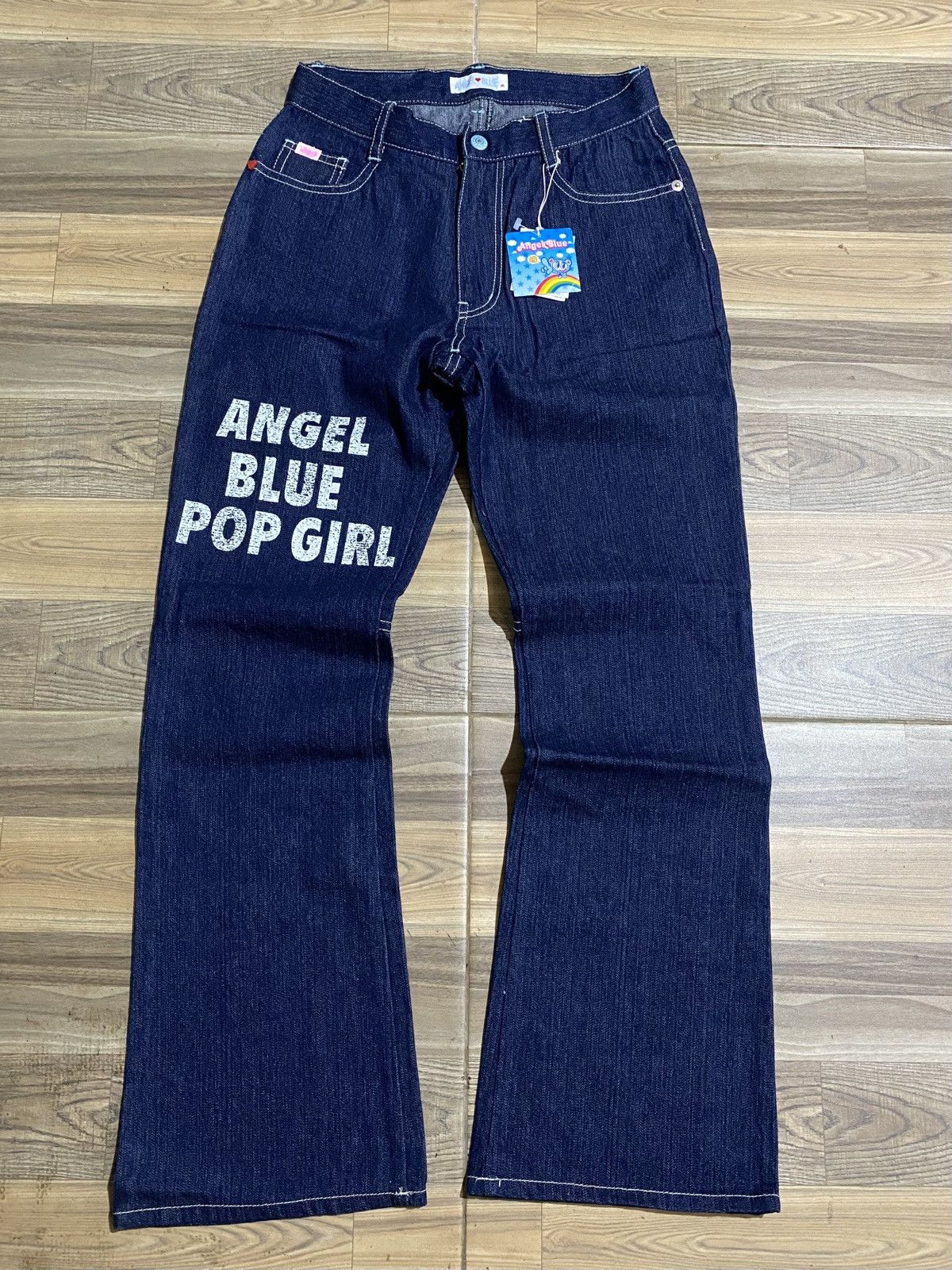 DEAD STOCK ANGEL BLUE POP GIRL FLARED JEANS Womenswear