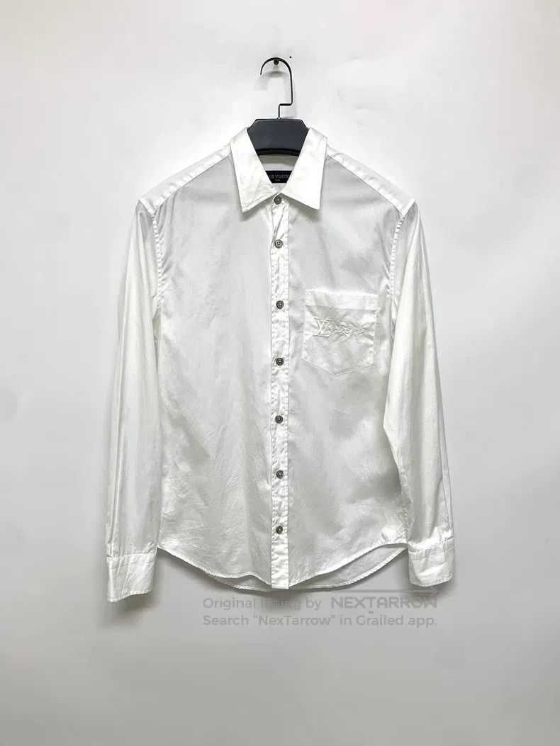 Louis Vuitton 24 new pearl button embroidered logo shirt