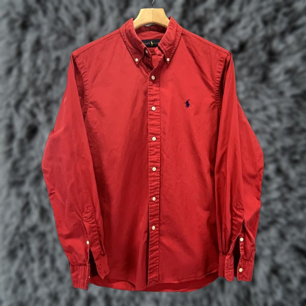 Polo Ralph Lauren Polo Ralph Lauren Mens Long Sleeve Shirt Red Medium Extra Large XL Size US M / EU 48-50 / 2 - 1 Thumbnail