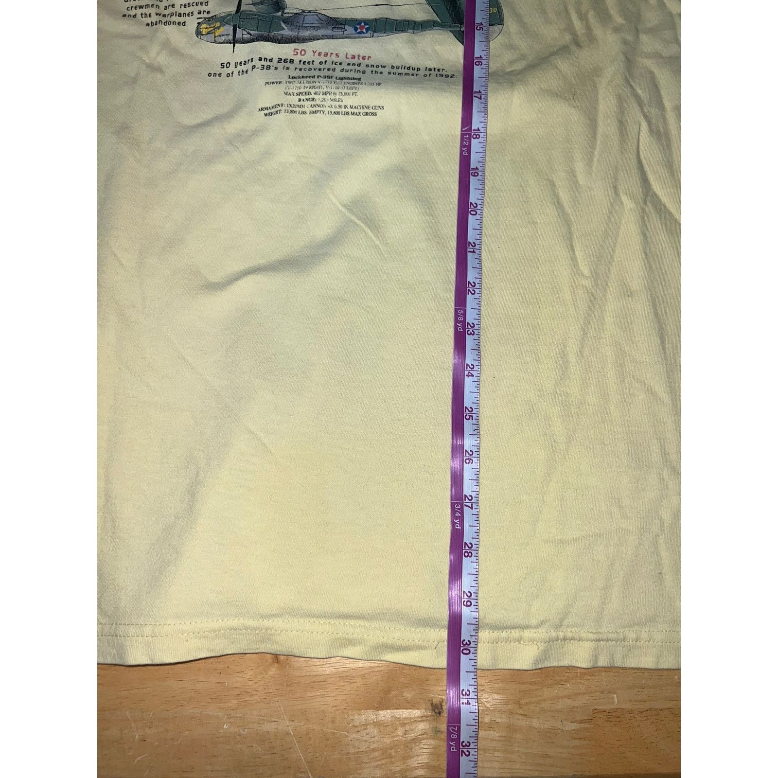 Hanes Vintage P-38F Lightning Shirt Glacier Girl The Lost Squadron Size US XL / EU 56 / 4 - 12 Thumbnail