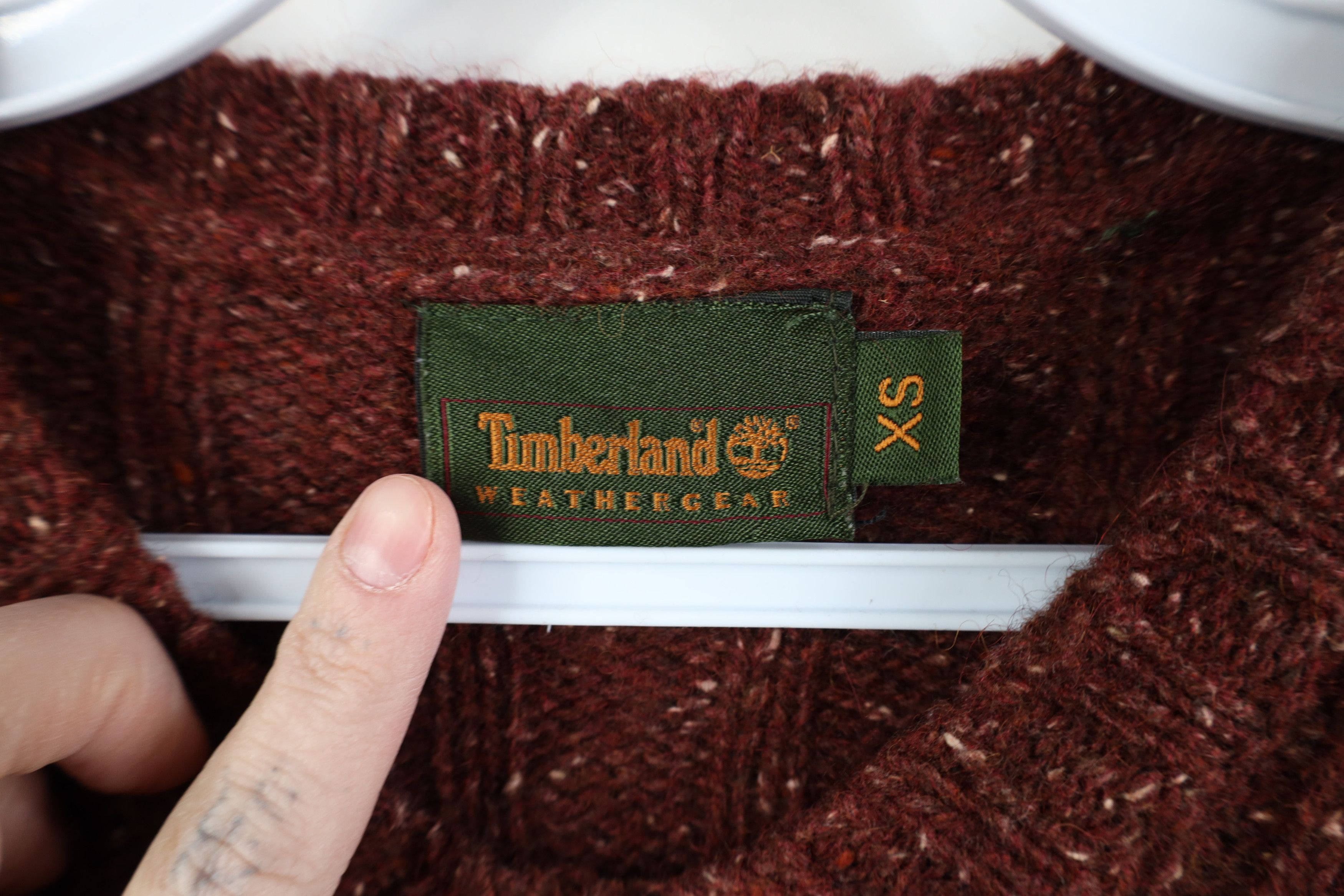 Timberland Vintage 90s Timberland Wool Blend Ribbed Knit Sweater Red Size US XS / EU 42 / 0 - 5 Thumbnail