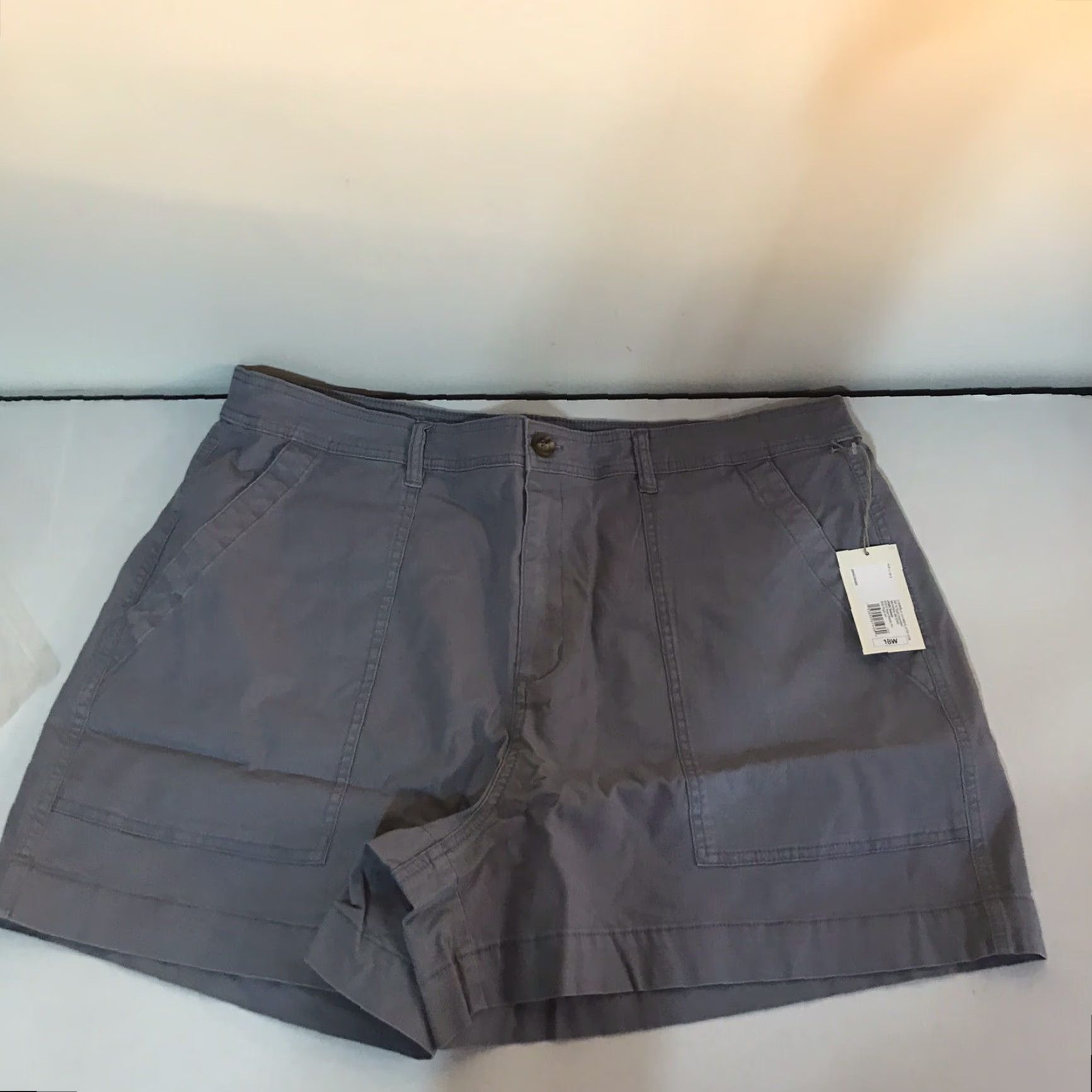 Vintage VINTAGE A New Day Women's Shorts Chino Casual Summer Size 18W Gray Stretch Size 40" / US 18 - 3 Thumbnail